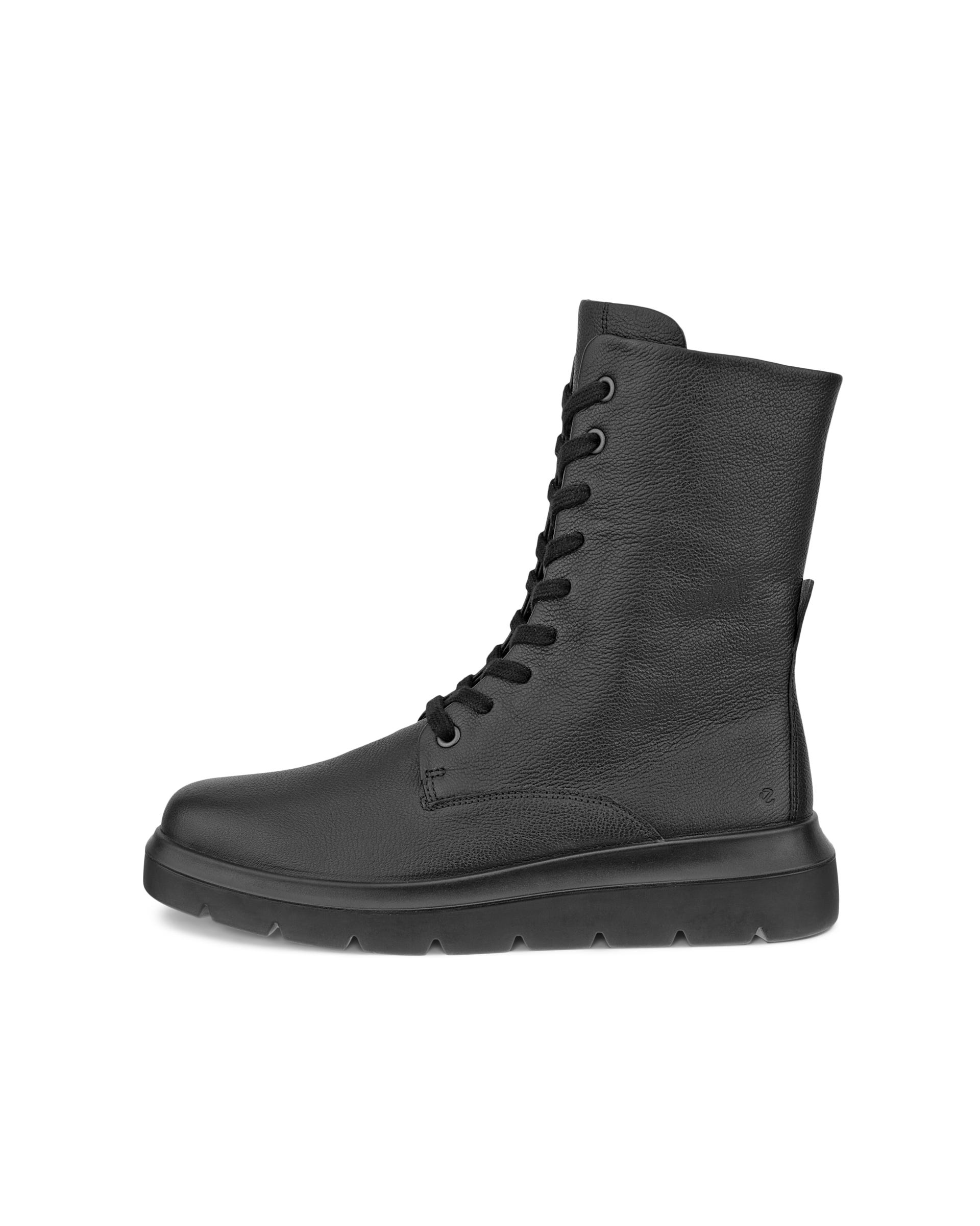 ECCO Nouvelle ウィメンズ レザーレースアップブーツ - ブラック - Outside