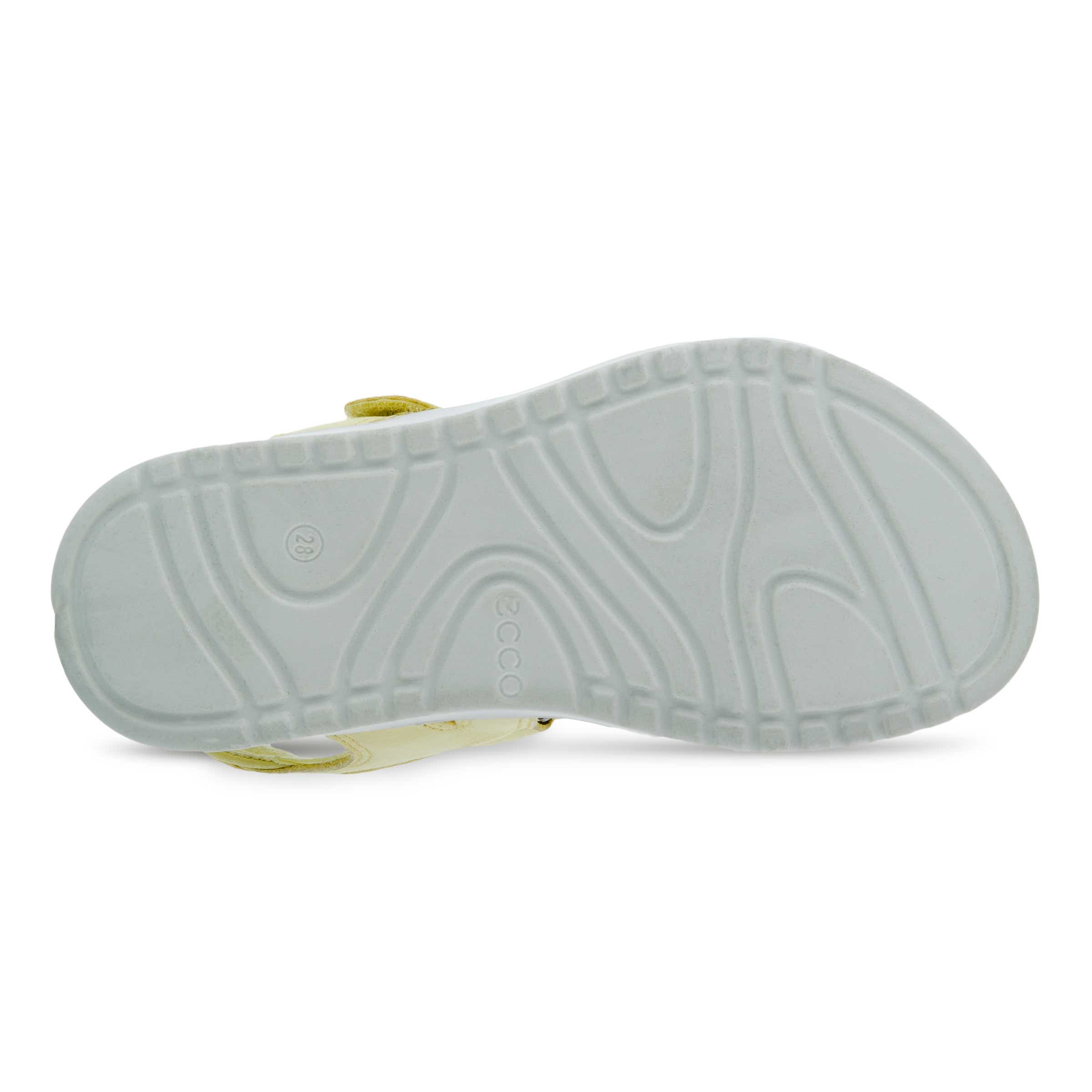 Kids' ECCO® Flora Leather Two Strap Sandal - Yellow - Sole