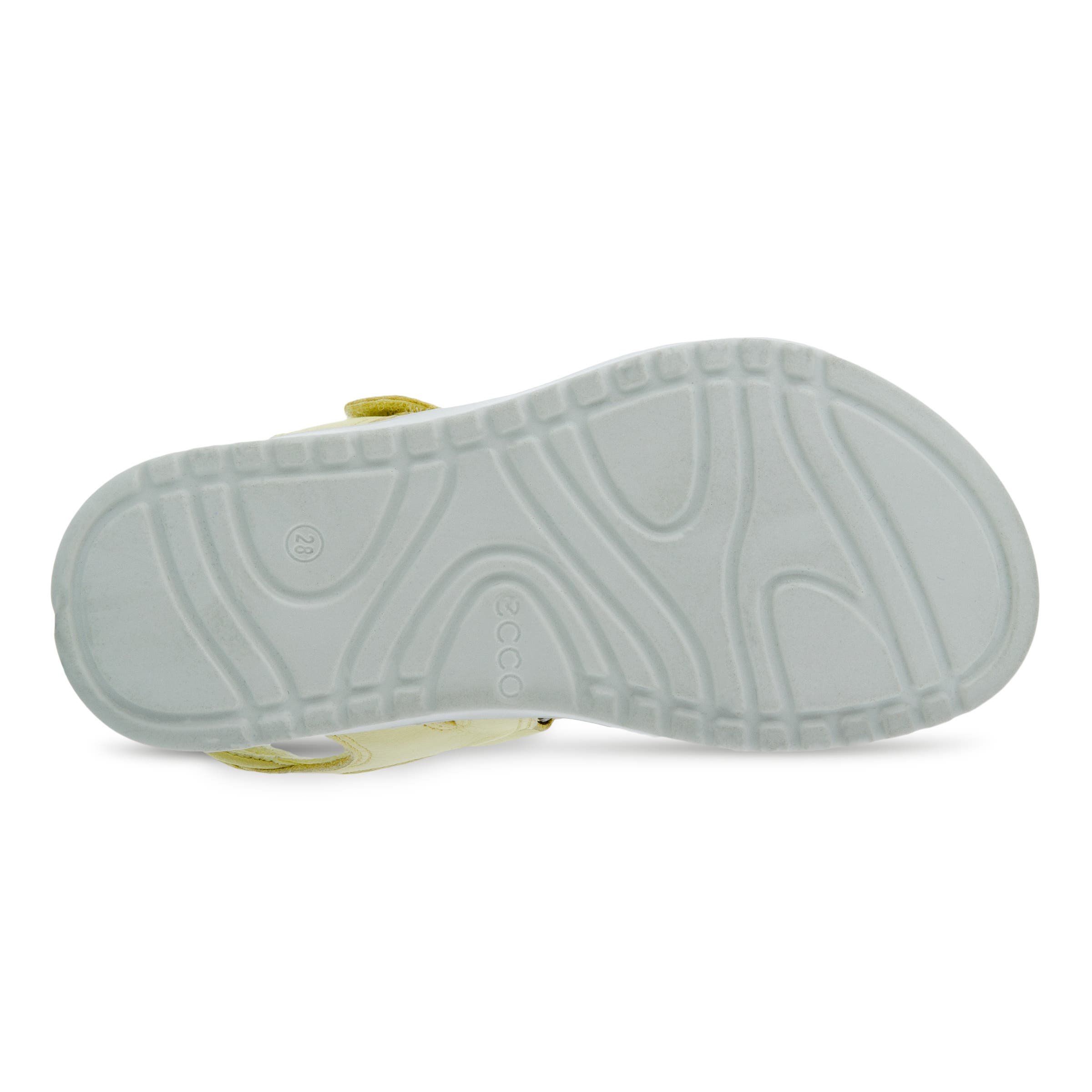 Kids' ECCO® Flora Leather Two Strap Sandal - Yellow - Sole