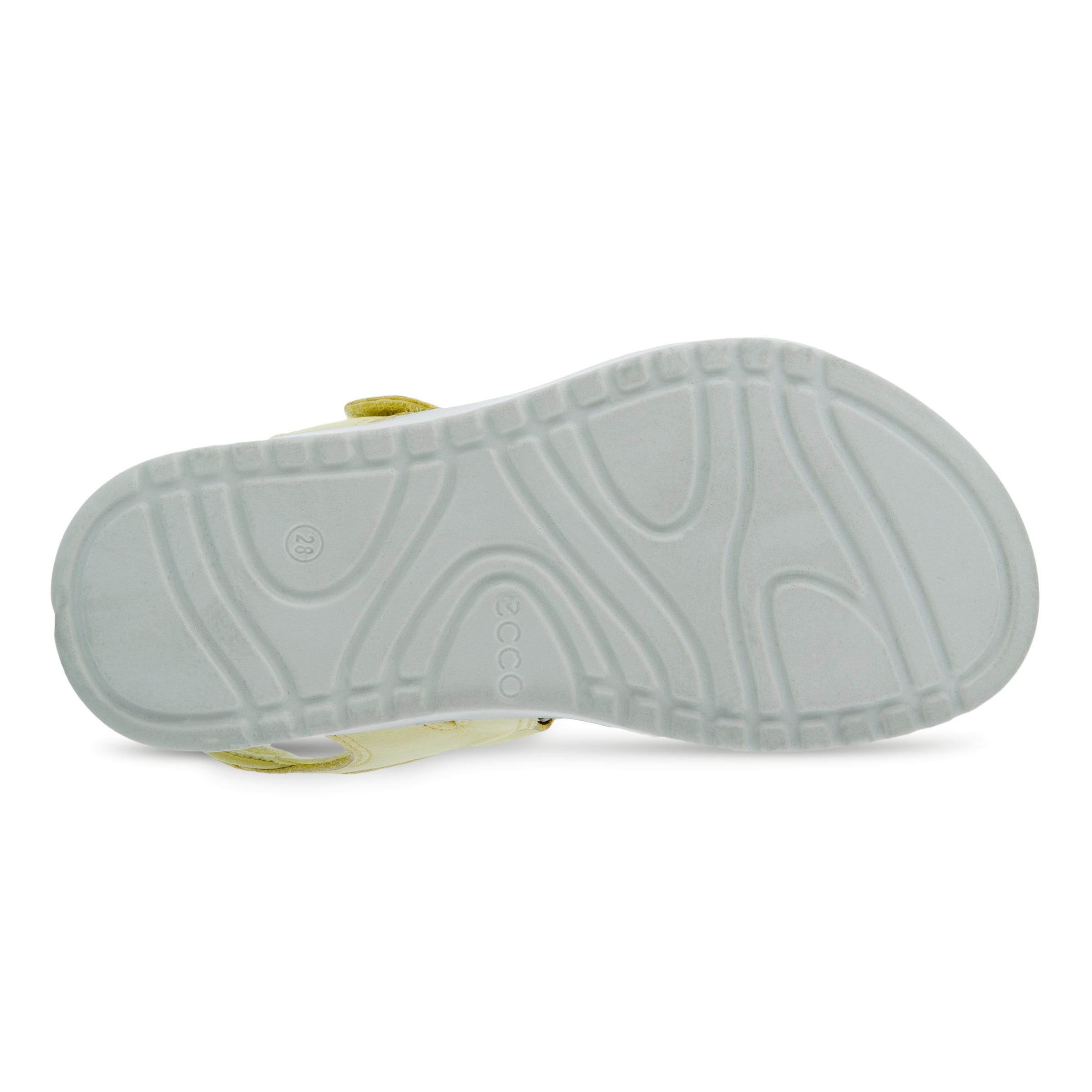 Kids' ECCO® Flora Leather Two Strap Sandal - Yellow - Sole
