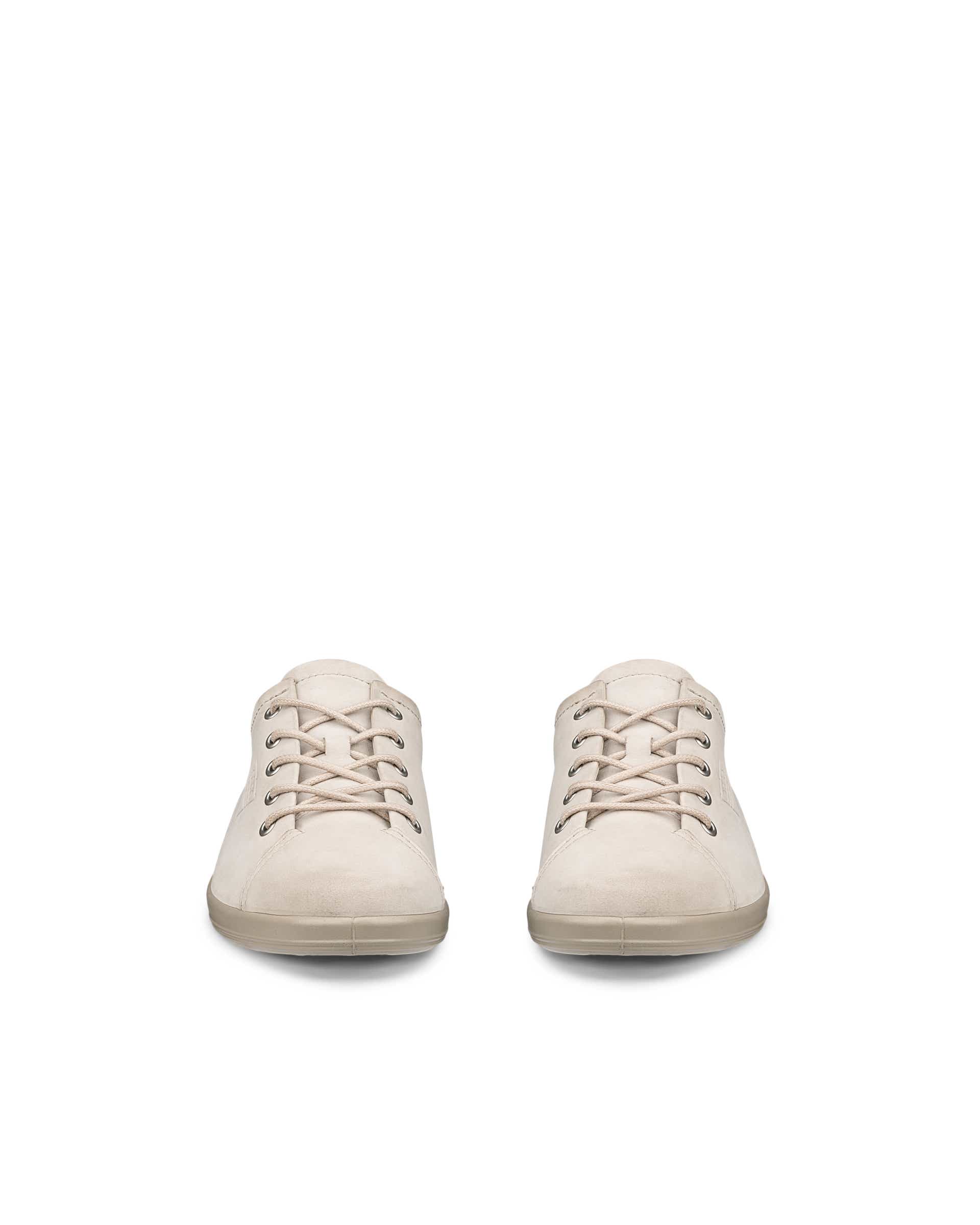 ECCO® SOFT 2.0 sko i nubuck med snørebånd til damer - Beige - Front pair