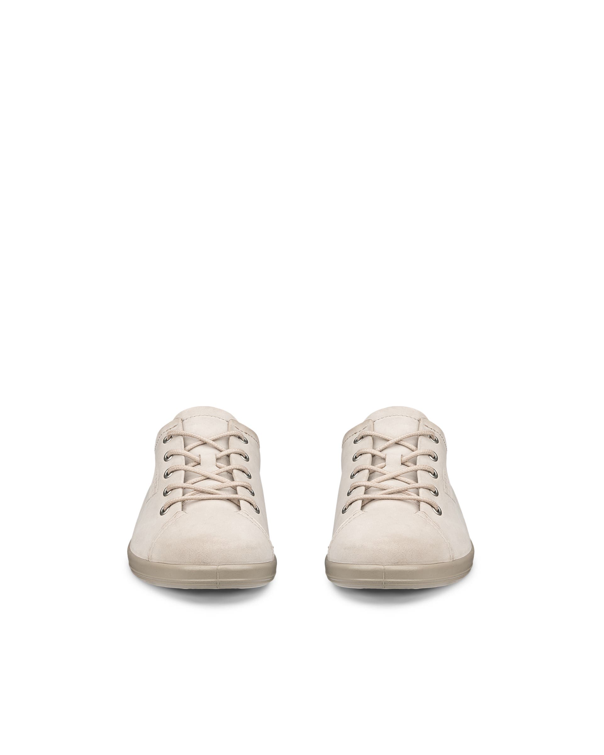 ECCO® SOFT 2.0 sko i nubuck med snørebånd til damer - Beige - Front pair