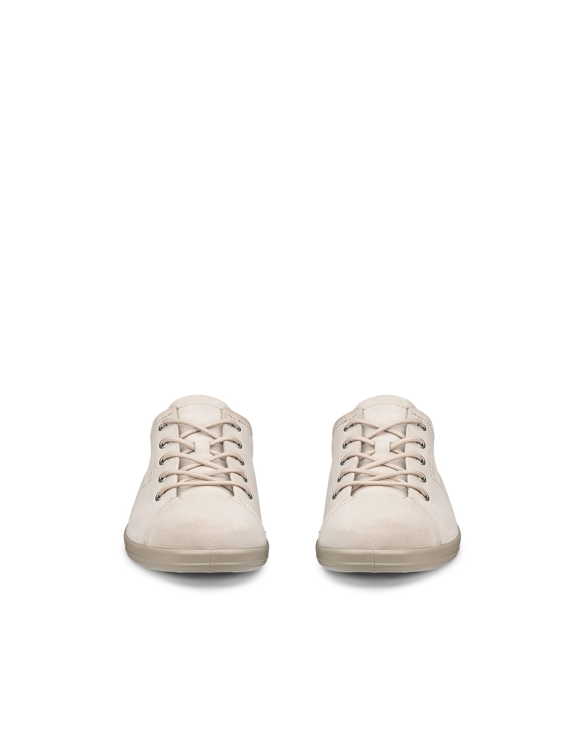 ECCO® SOFT 2.0 sko i nubuck med snørebånd til damer - Beige - Front pair