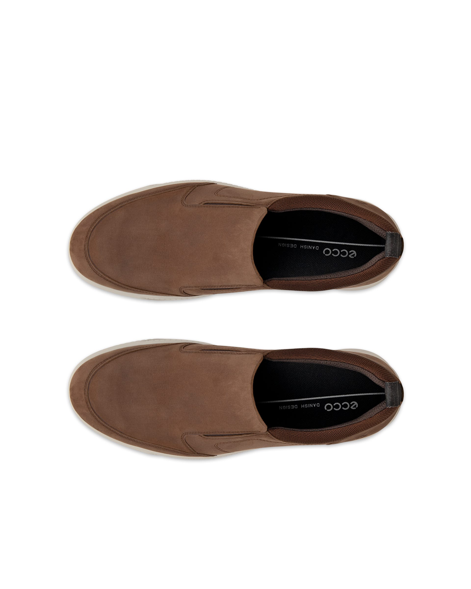 Men's ECCO® Byway Oiled Nubuck Slip-On - Brown - Top left pair