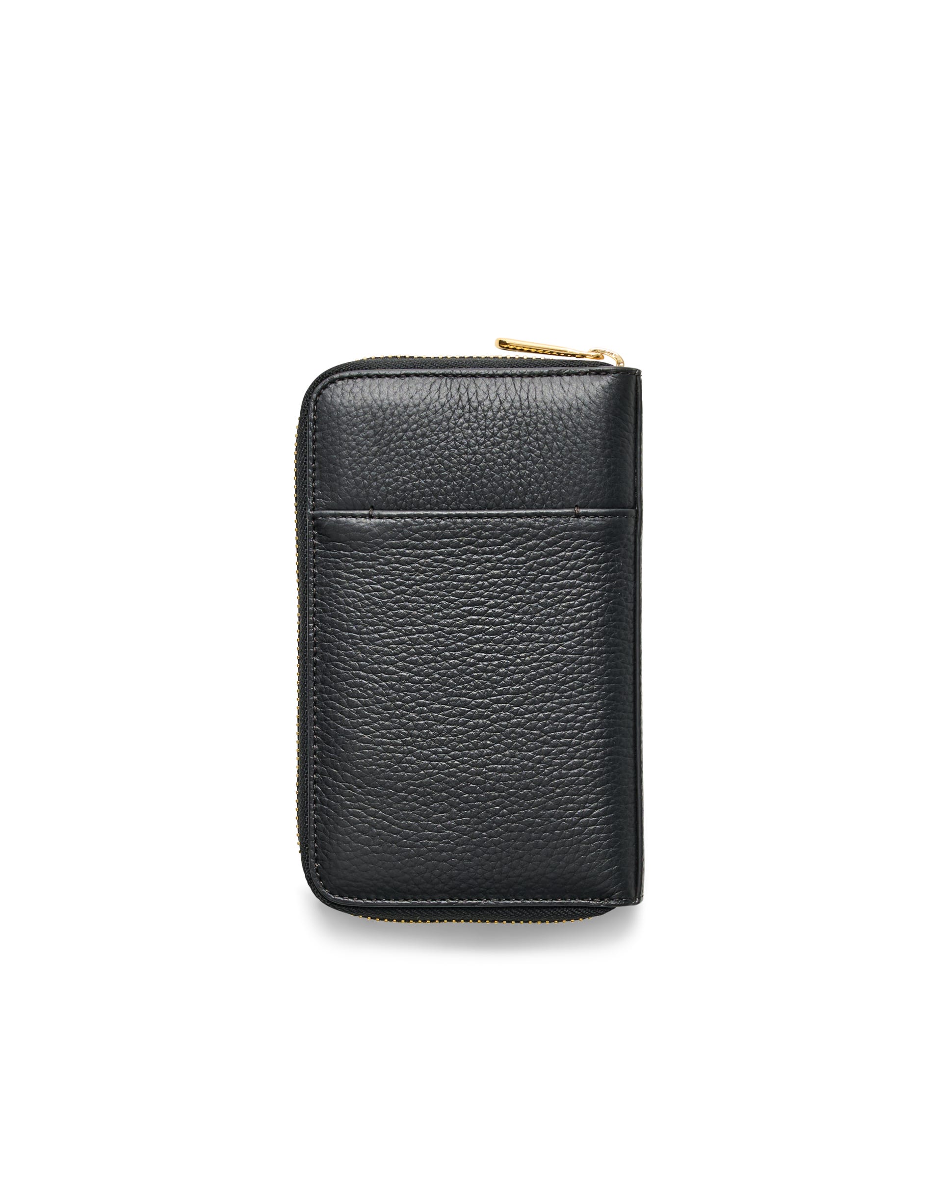 Duży skórzany portfel ECCO® Wallet - Czarny - Back