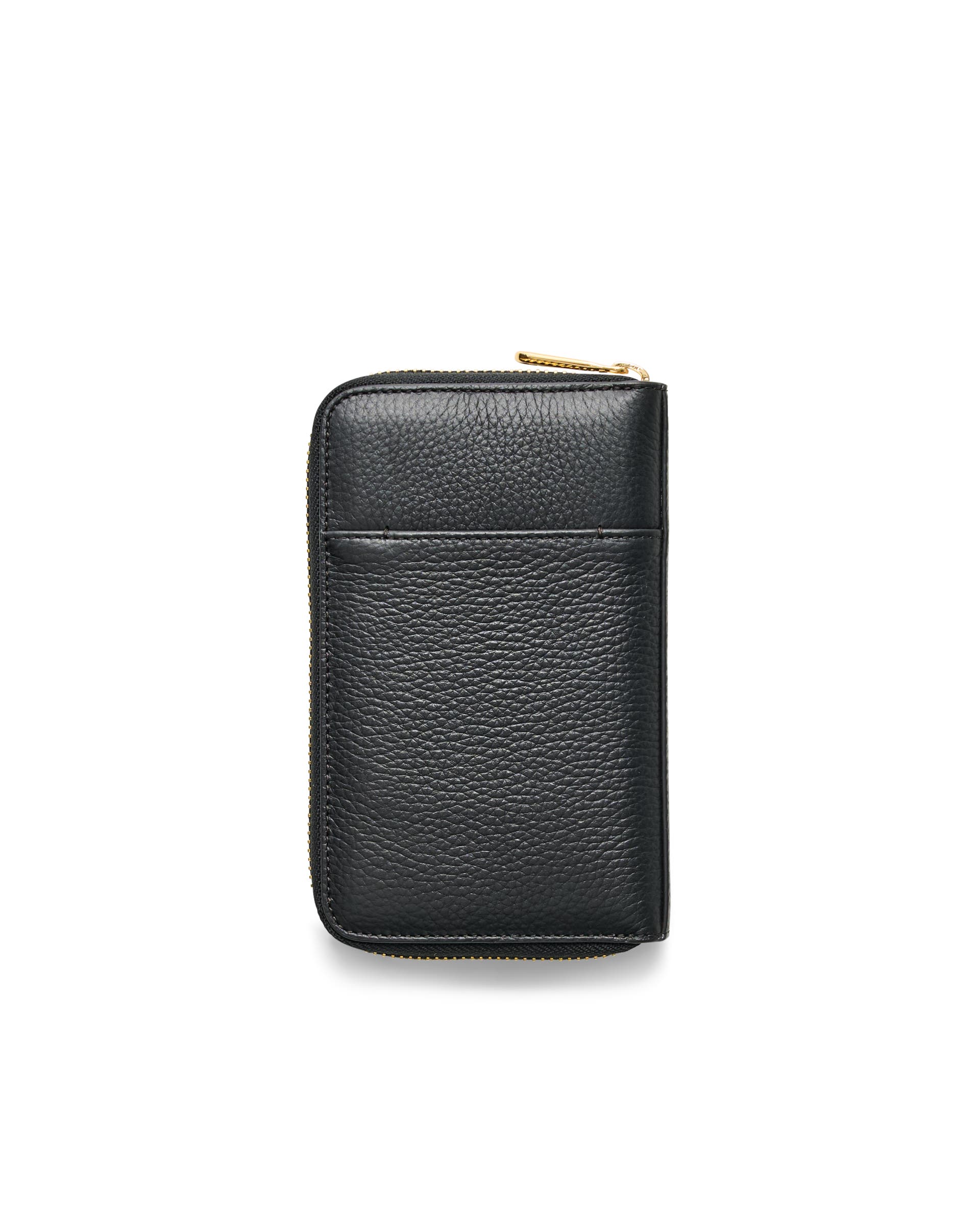 Duży skórzany portfel ECCO® Wallet - Czarny - Back