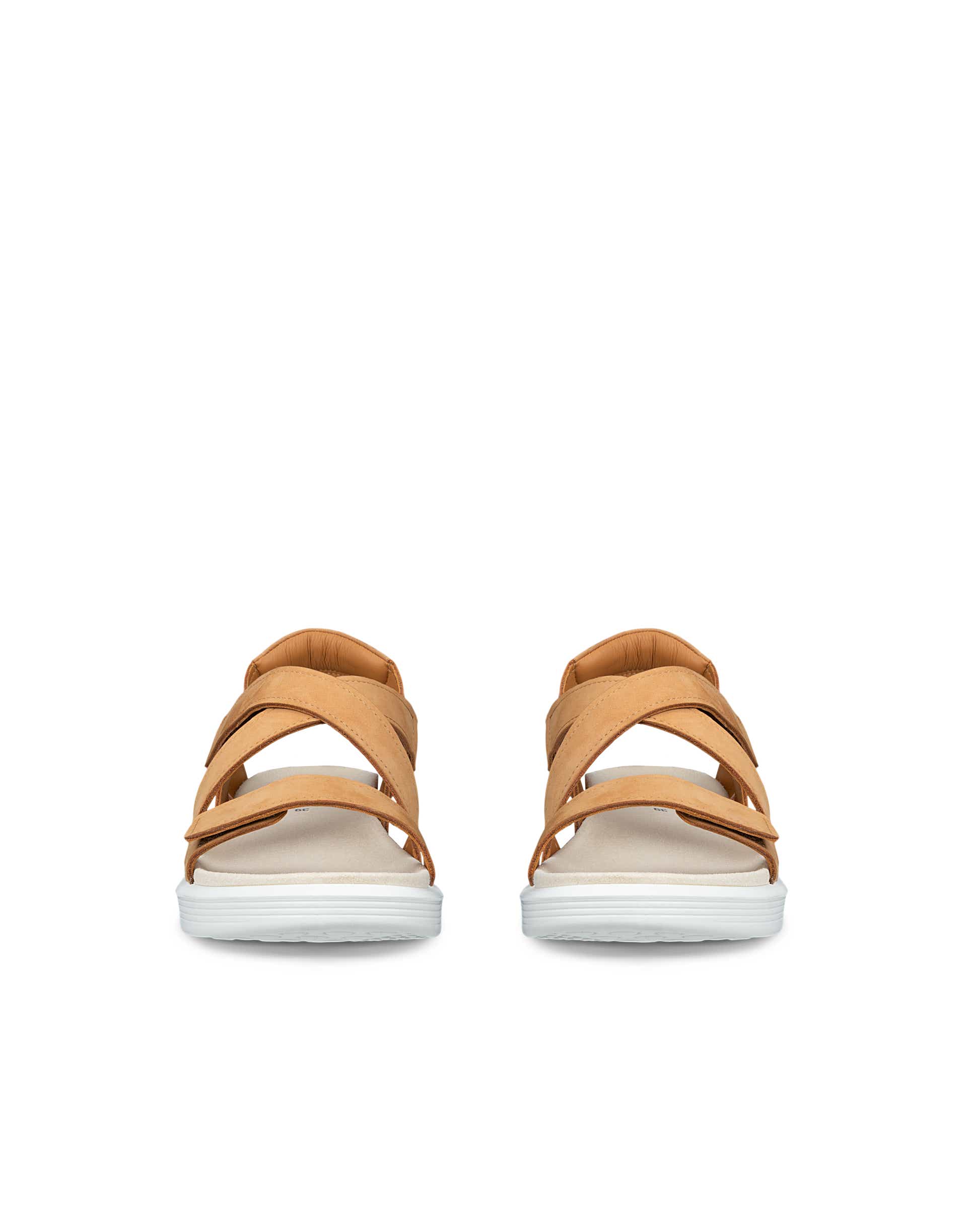 ECCO® SOFT SANDAL sandaler i nubuck med to remme til damer - Brun - Front pair