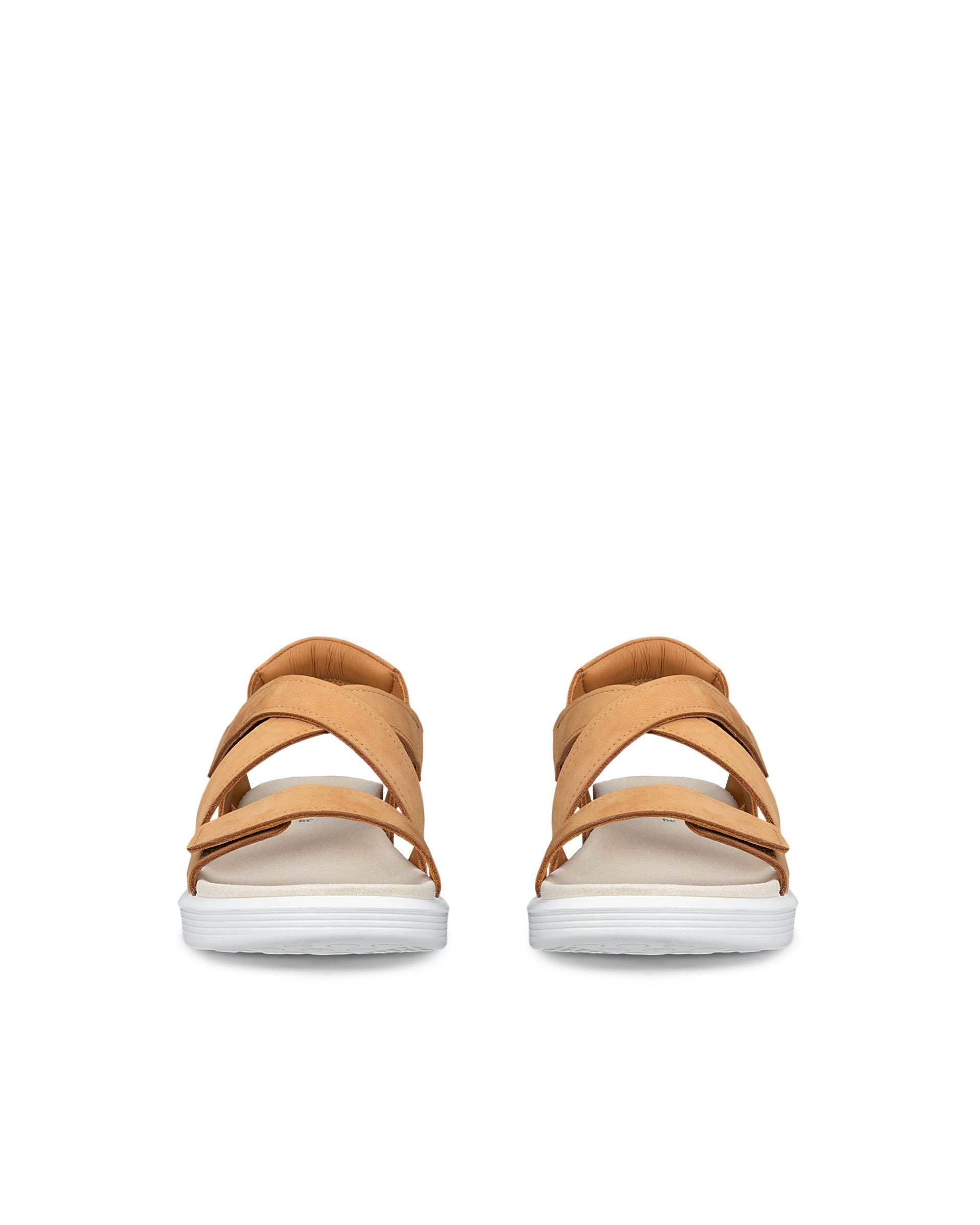 ECCO® SOFT SANDAL sandaler i nubuck med to remme til damer - Brun - Front pair