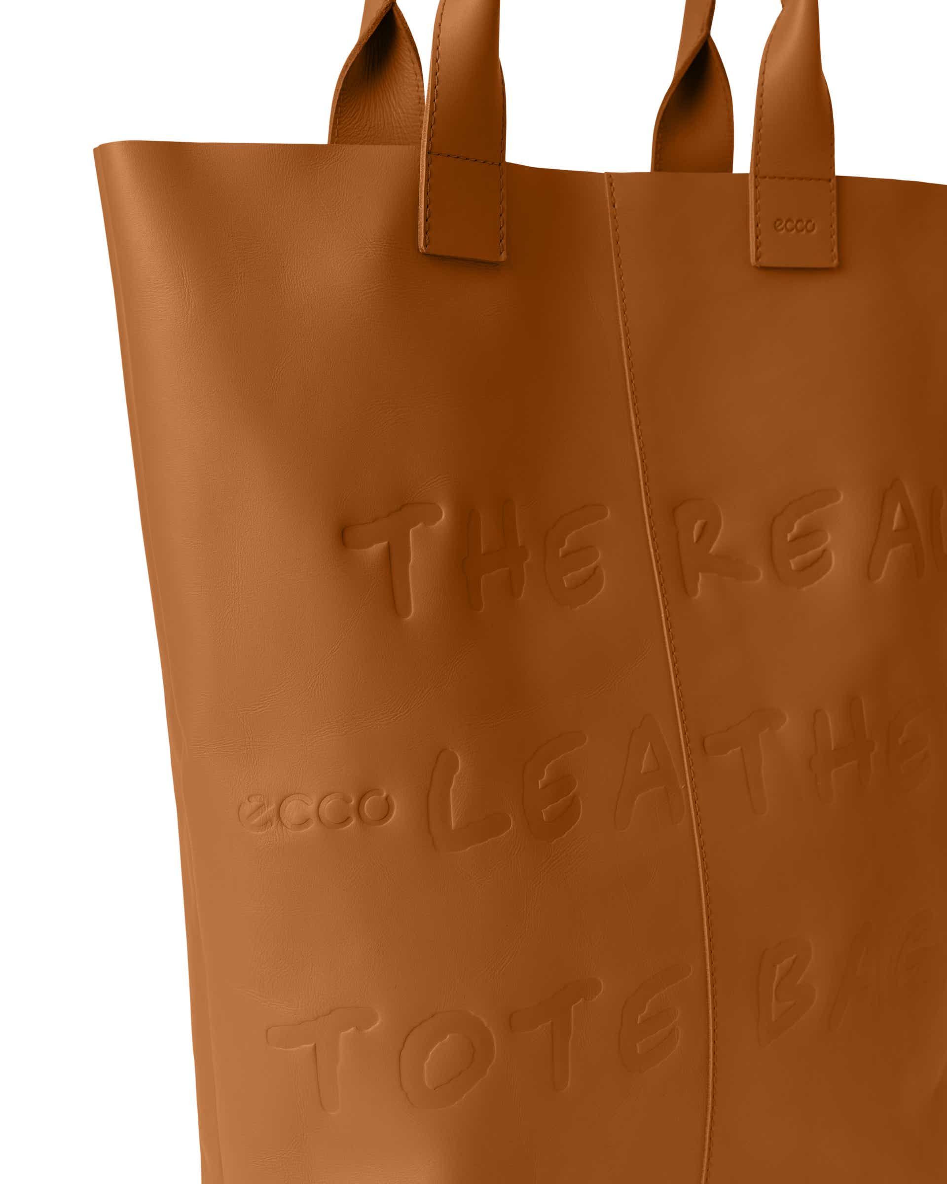 ECCO TOTE REAL LEATHER レザートートバッグ - ブラウン - Detail-1