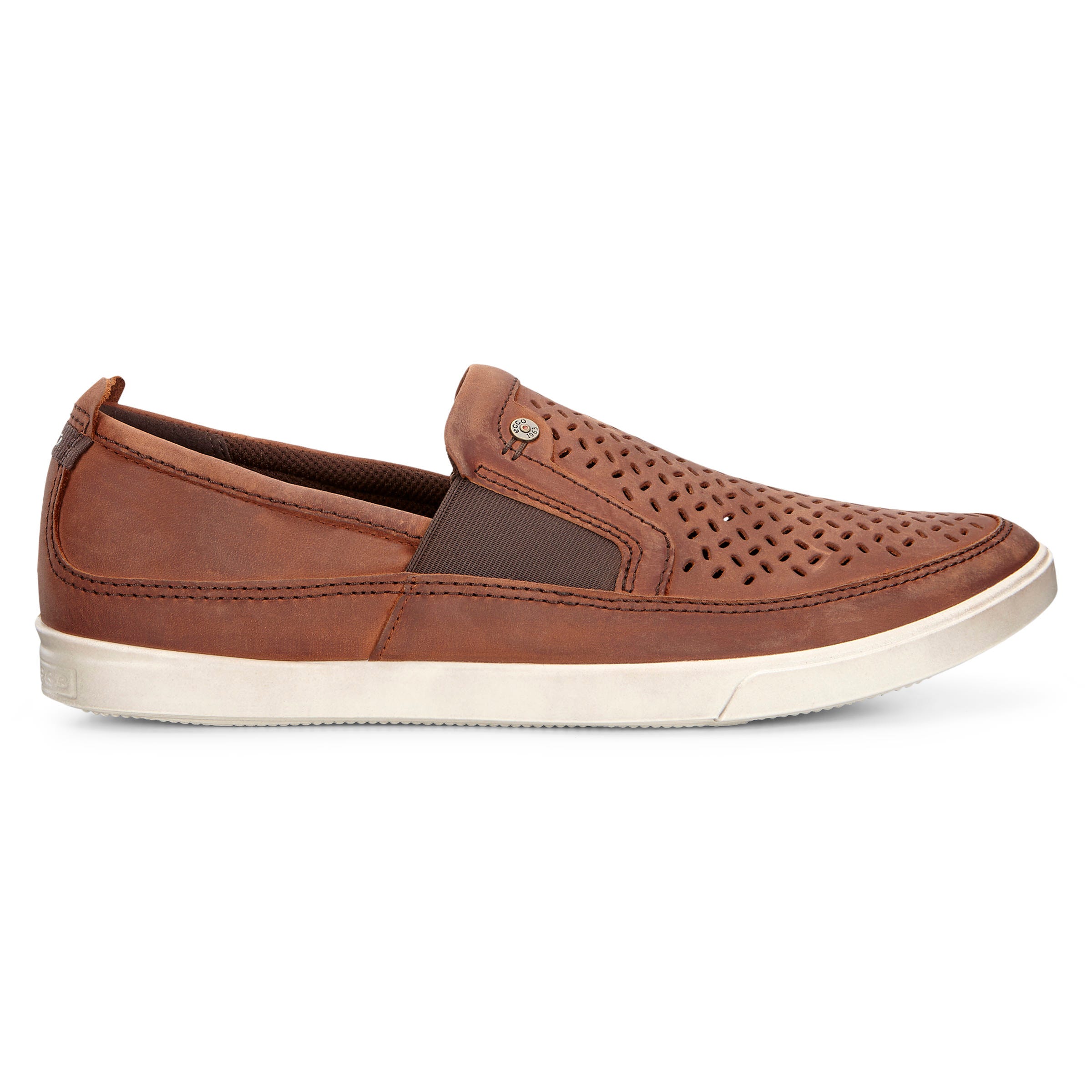 ECCO Collin Perf Slip On - Brown - Outside