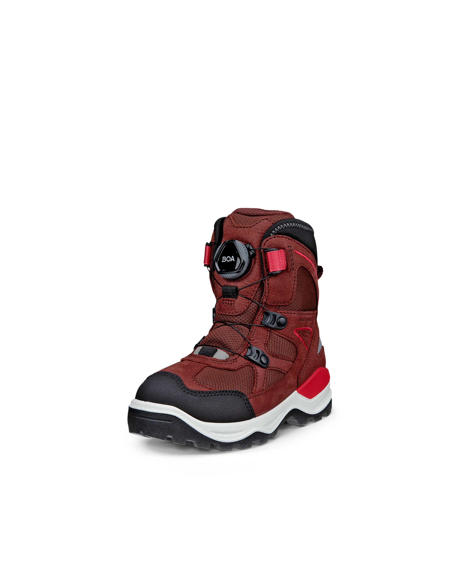 Dziecięce wodoodporne nubukowe buty zimowe ECCO® SNOW MOUNTAIN - Czerwony - Main