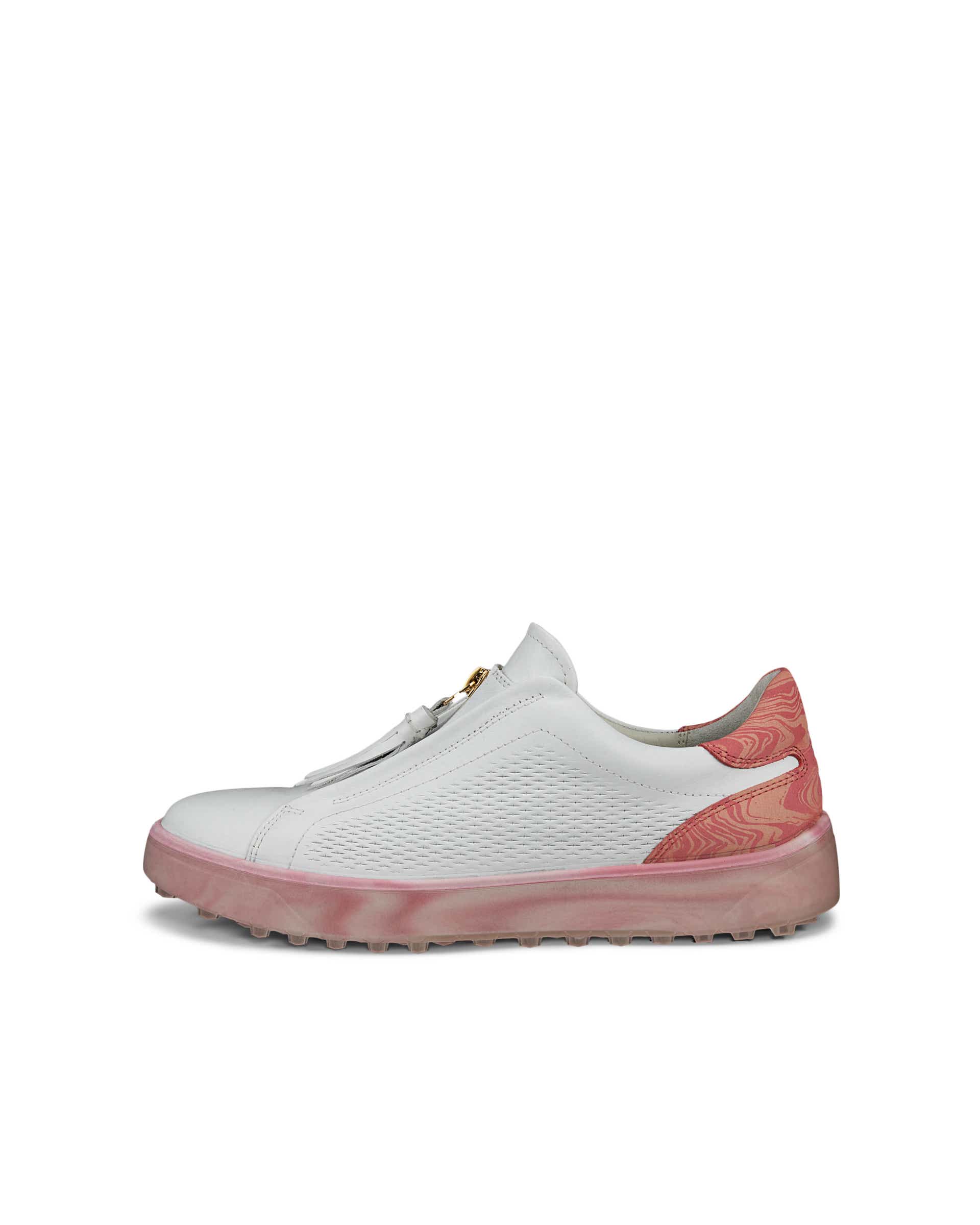ECCO Golf Tray Raspberry ウィメンズ レザーゴルフシューズ - ホワイト - Outside