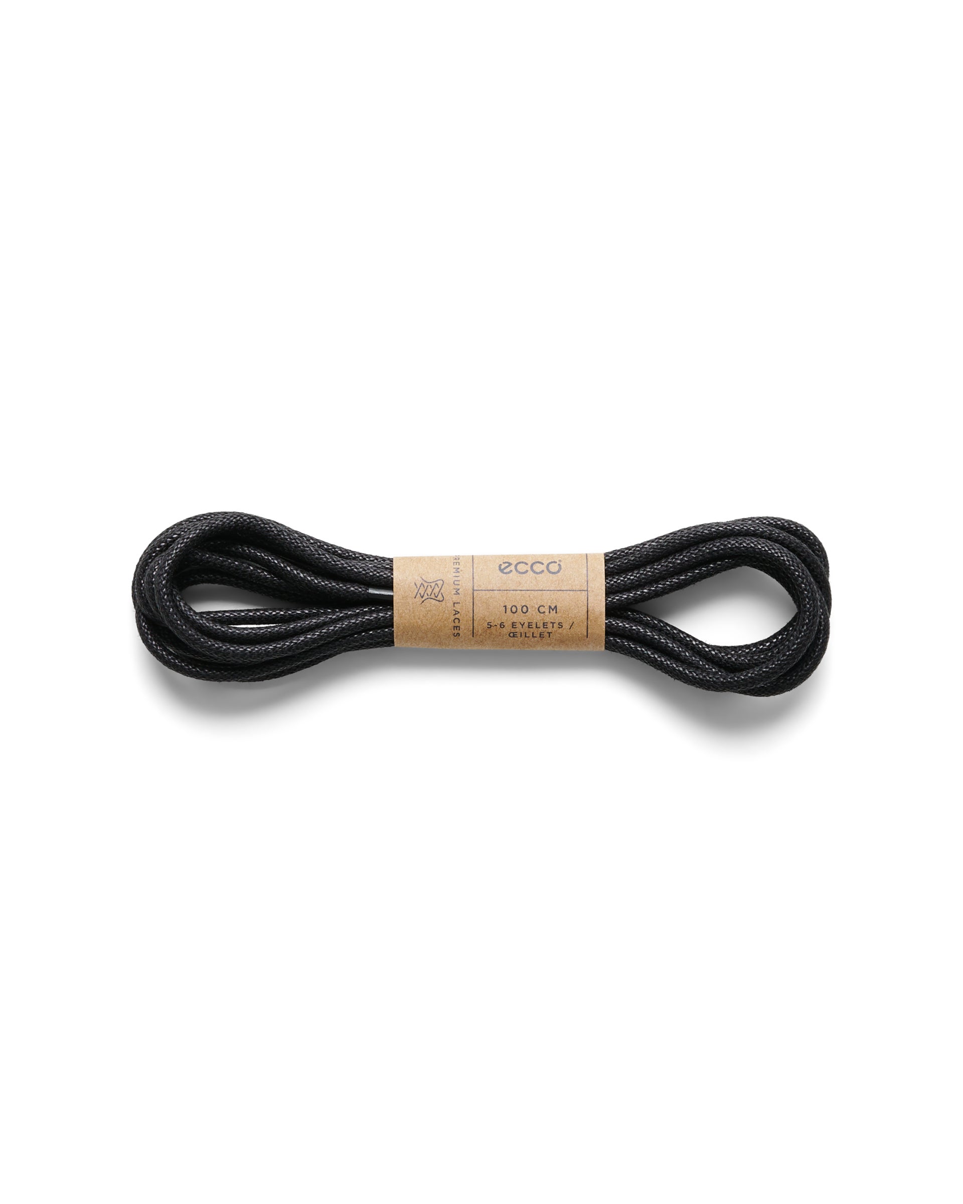 Okrogle vezalke ECCO® Round - Črna - Main