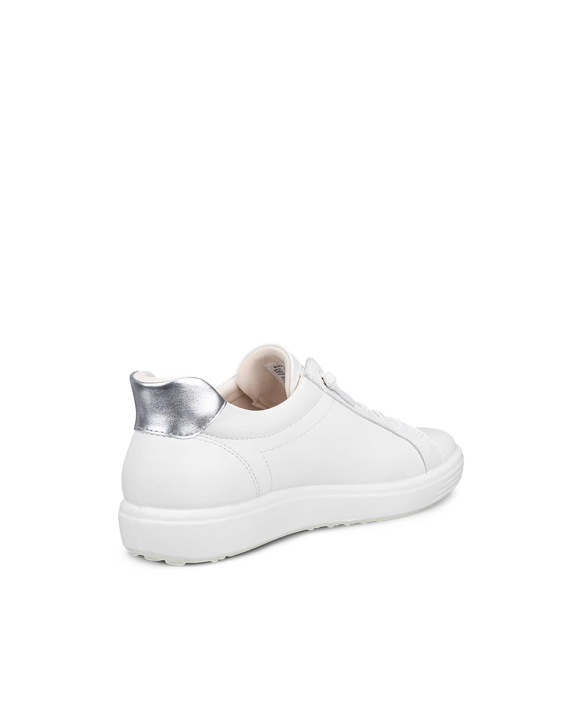 ECCO® SOFT 7 dames leren sneaker - Wit - Back