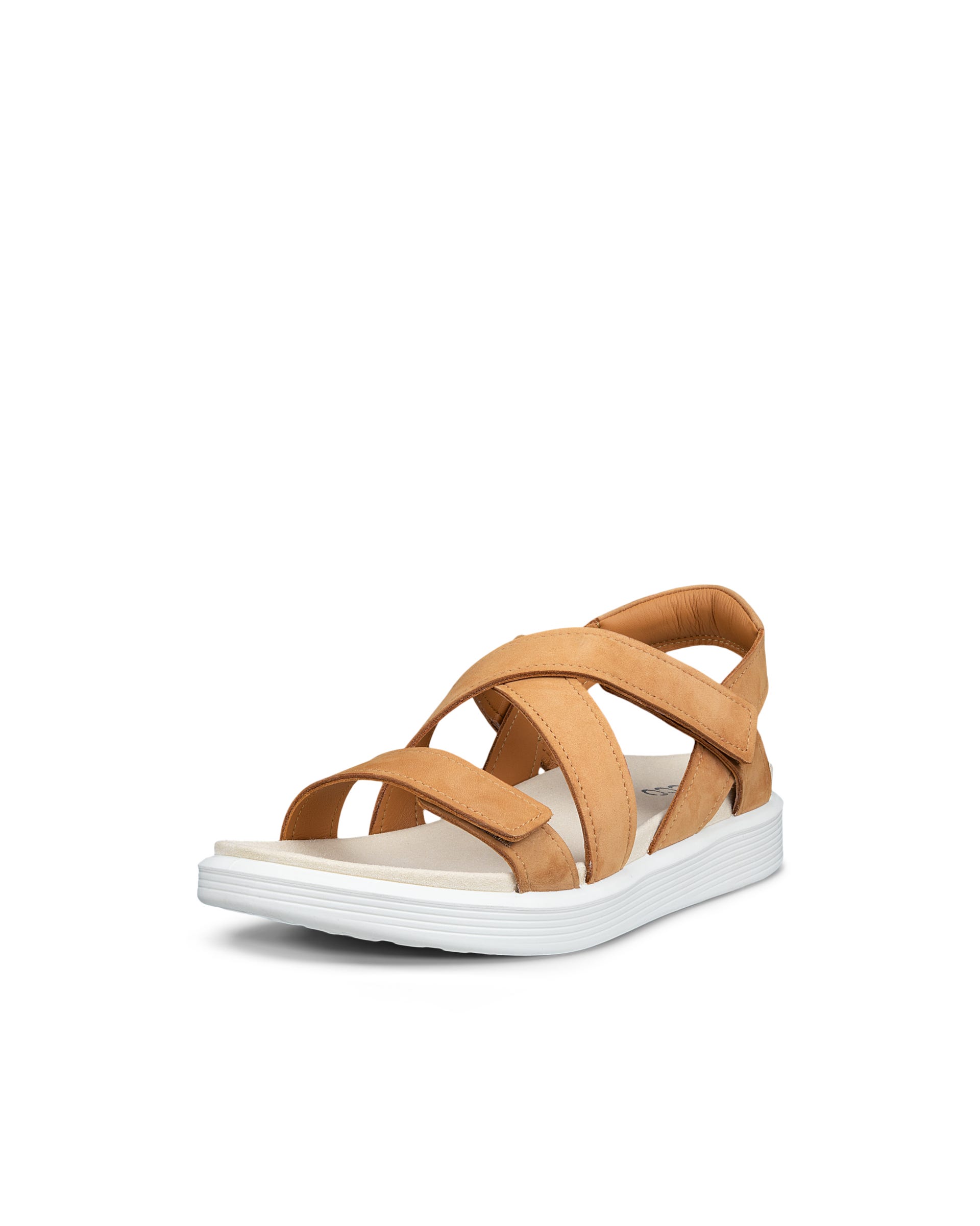 ECCO® SOFT SANDAL sandaler i nubuck med to remme til damer - Brun - Main