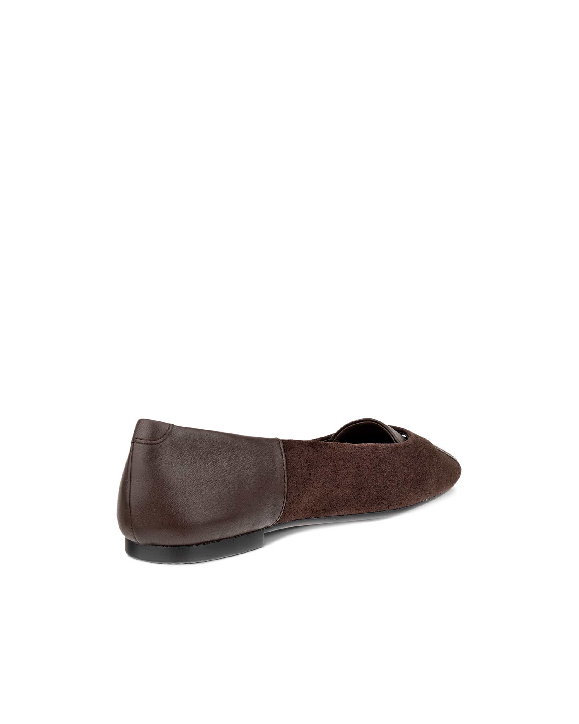 Women's ECCO® Margot Suede Ballerina Flat - Brown - Back