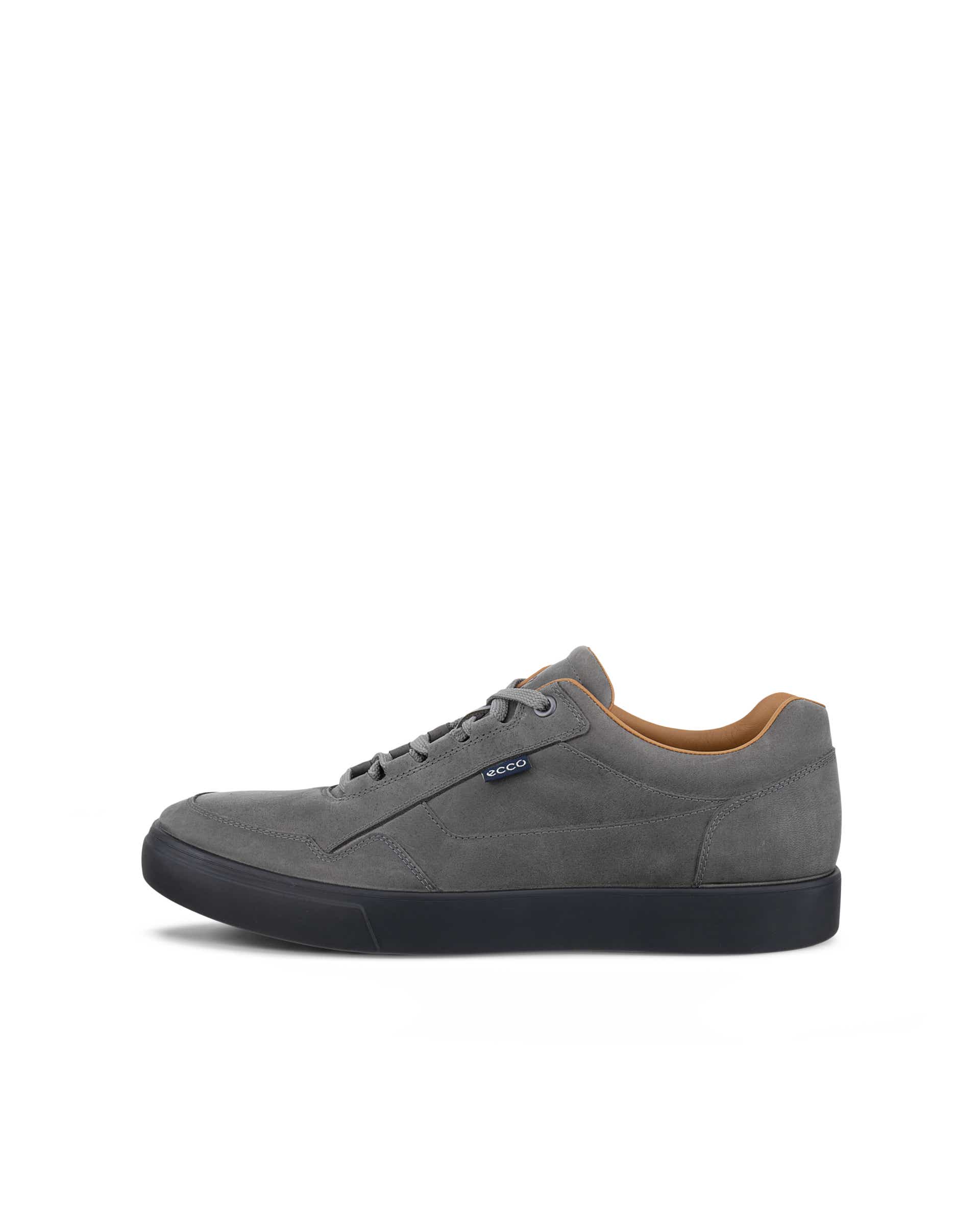 Men's ECCO® SOFT 10 Nubuck Sneaker - Gray - Outside