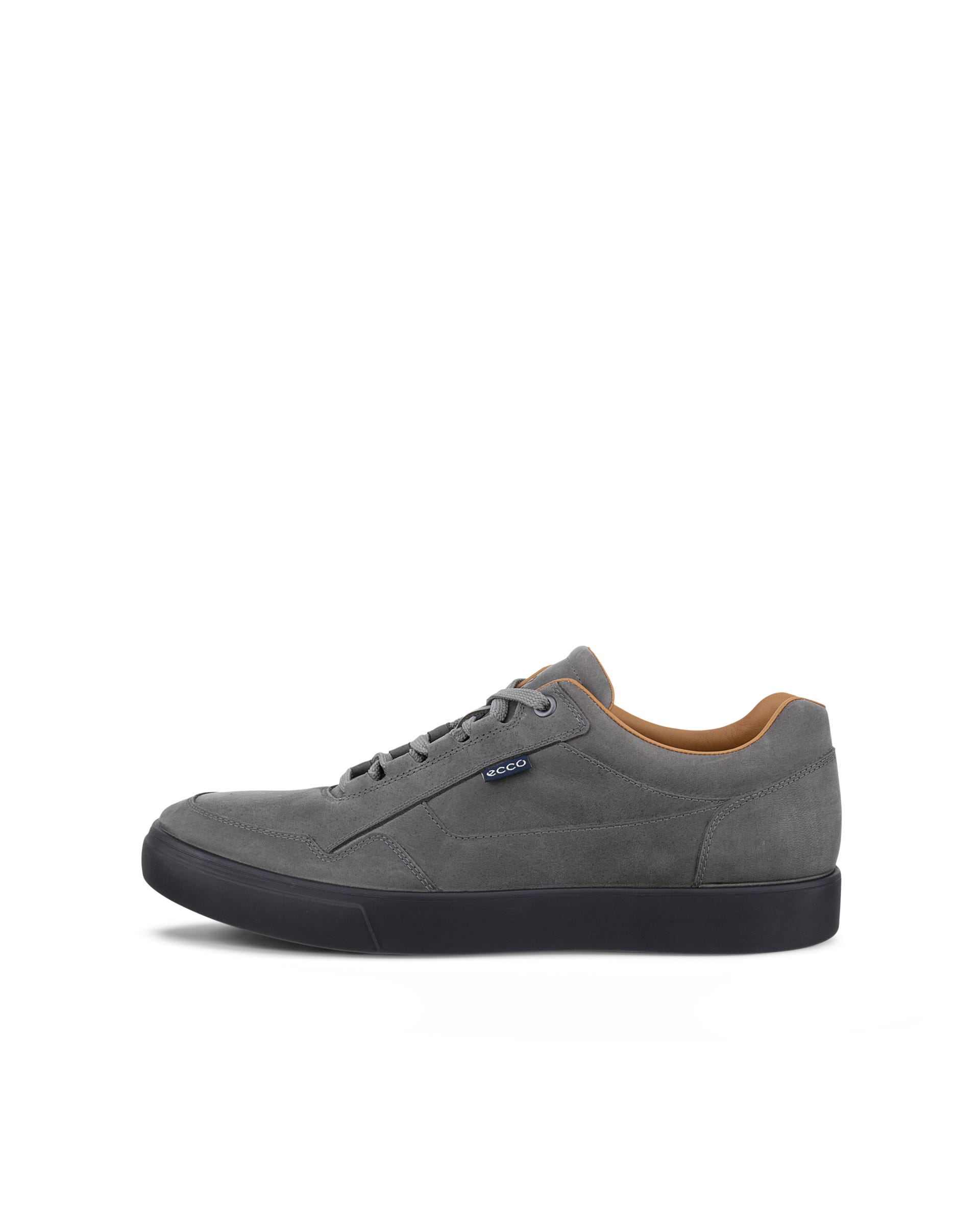 Men's ECCO® SOFT 10 Nubuck Sneaker - Gray - Outside