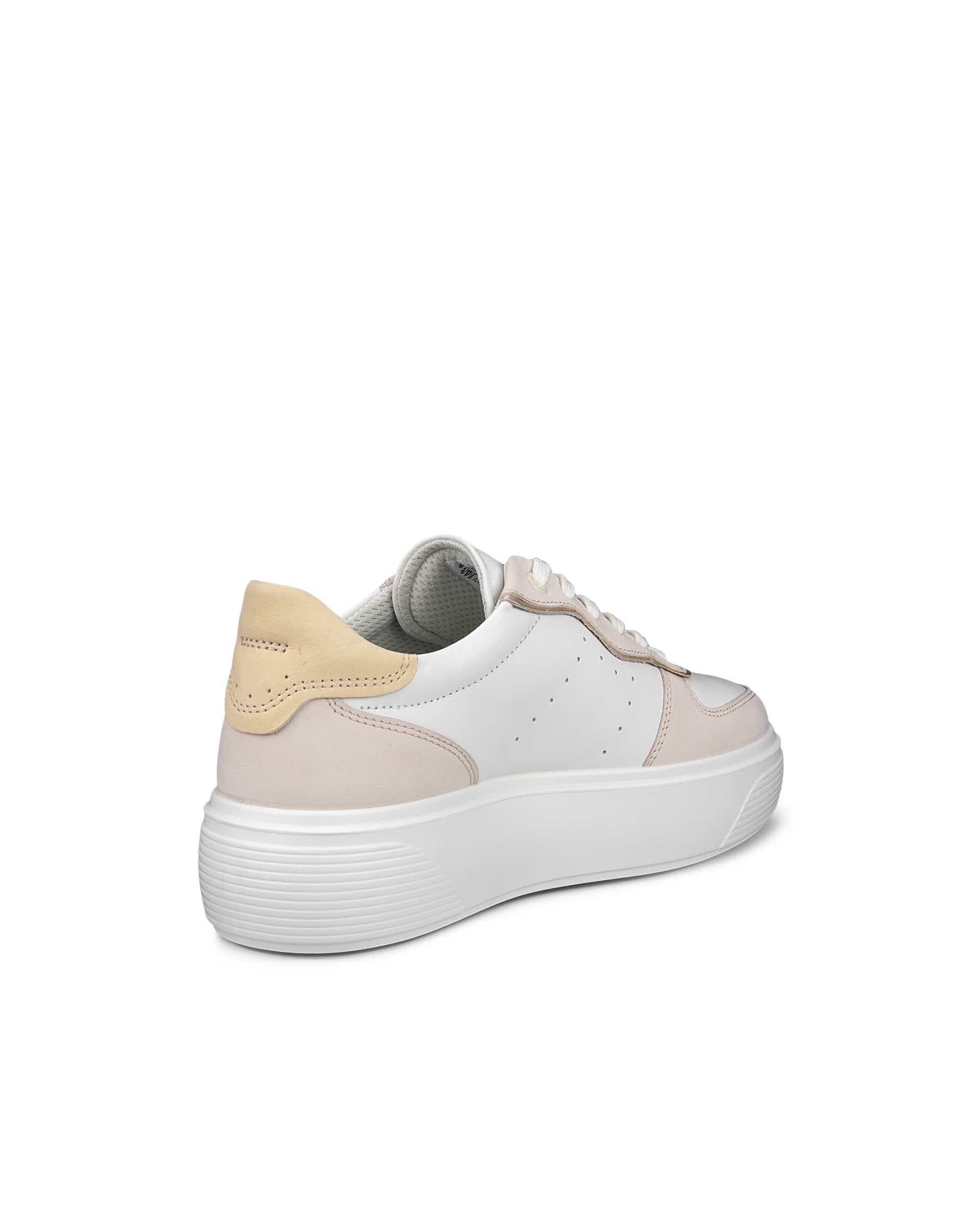 ECCO® Street Platform baskets en cuir pour femme - Blanc - Back
