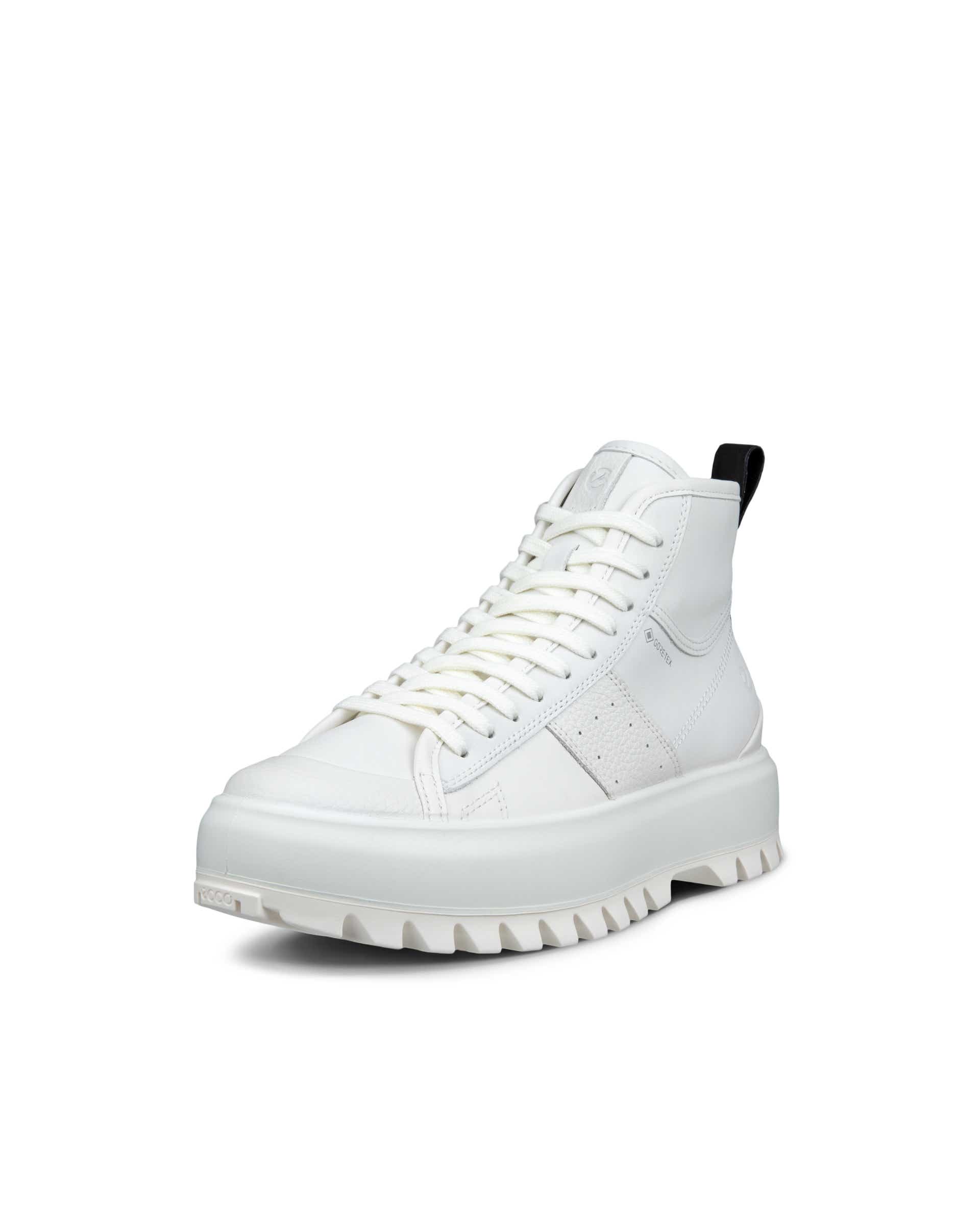 Women's ECCO® Street Ace Rugged Nubuck Gore-Tex High-Top Sneaker - White - Main