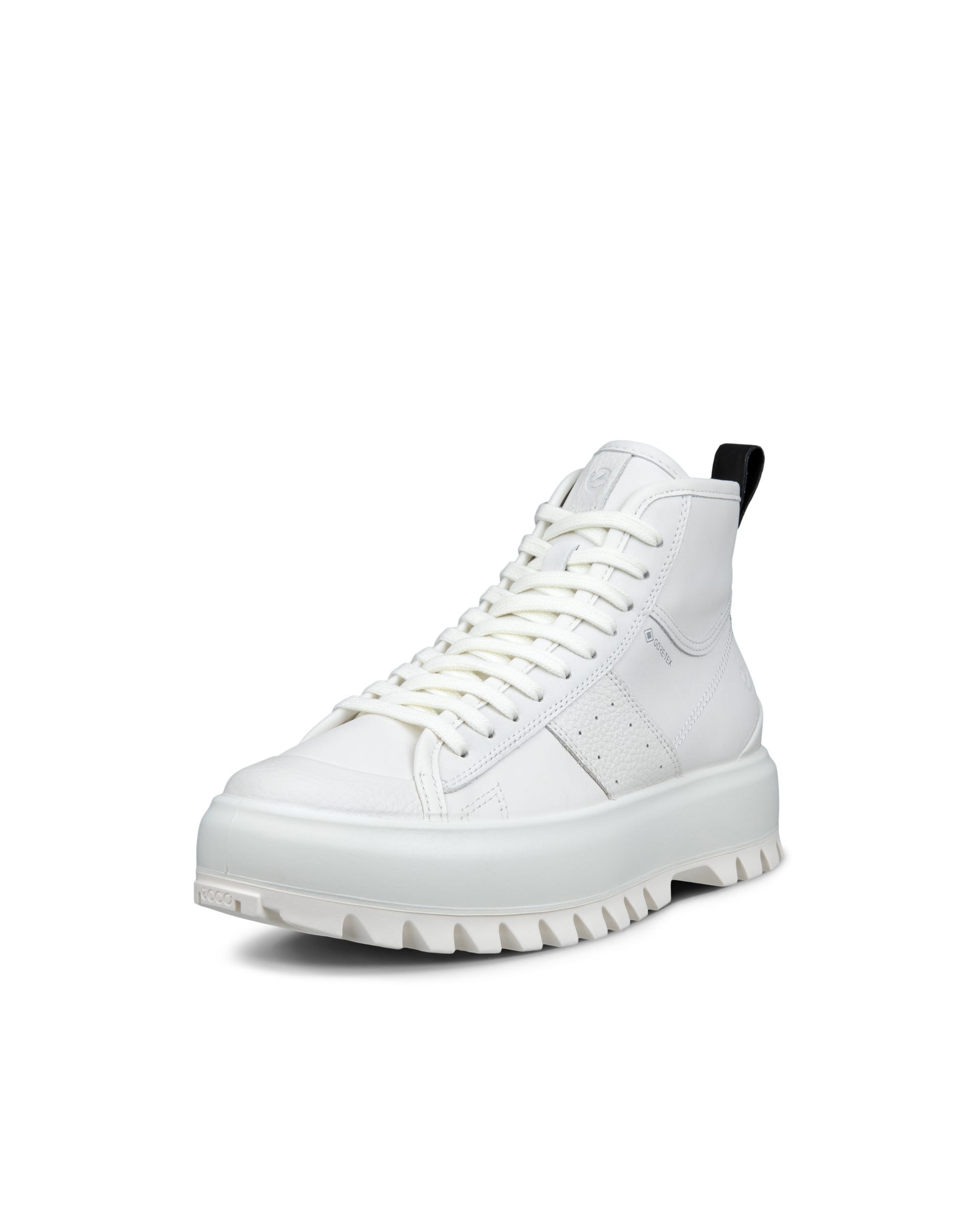 Women's ECCO® Street Ace Rugged Nubuck Gore-Tex High-Top Sneaker - White - Main