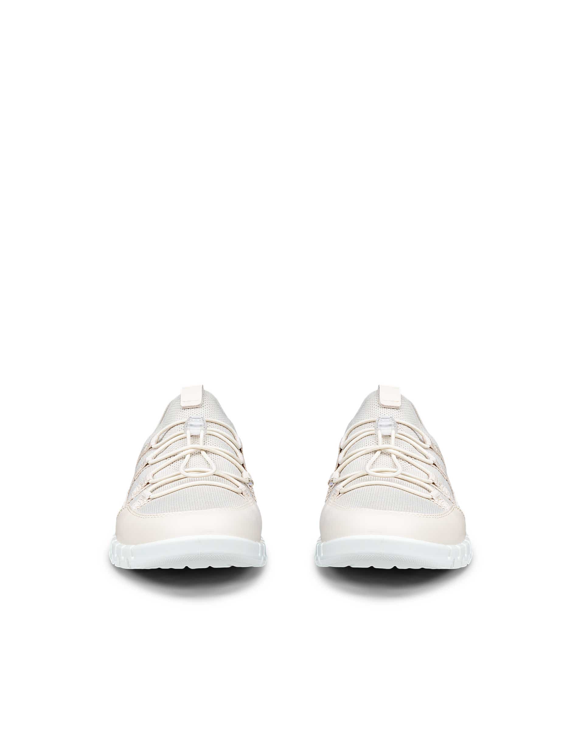 Women's ECCO® Gruuv Lite Textile Lace-Up Shoe - Beige - Front pair