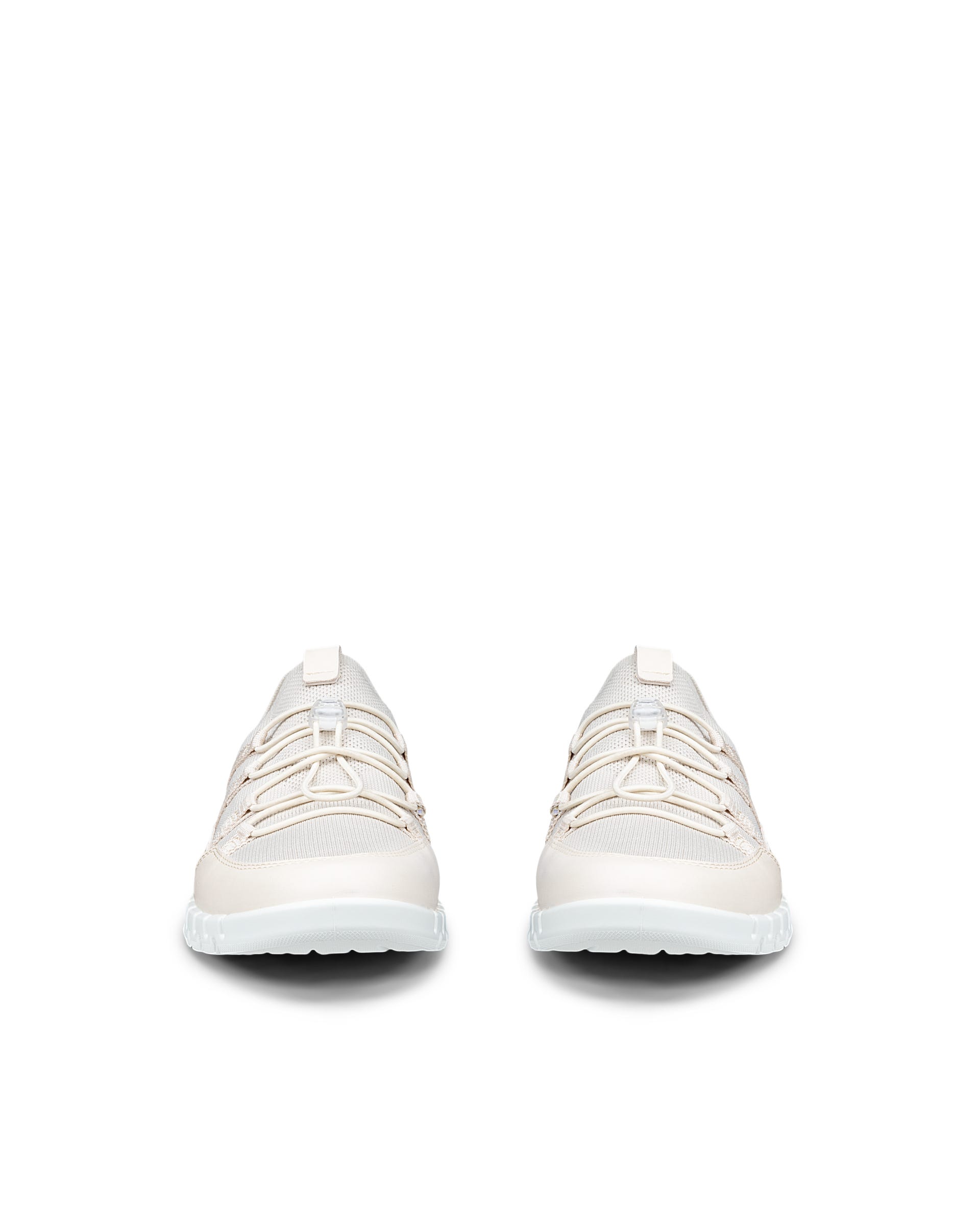 Women's ECCO® Gruuv Lite Textile Lace-Up Shoe - Beige - Front pair