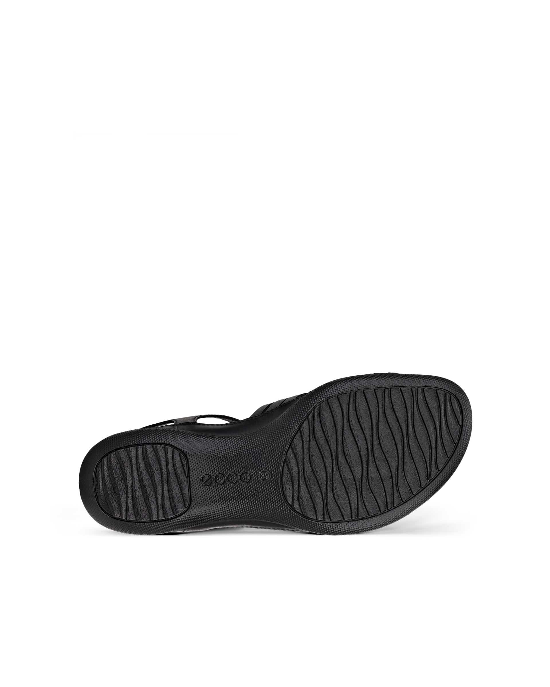 Women's ECCO® Flash Leather Flat Sandal - Black - Sole
