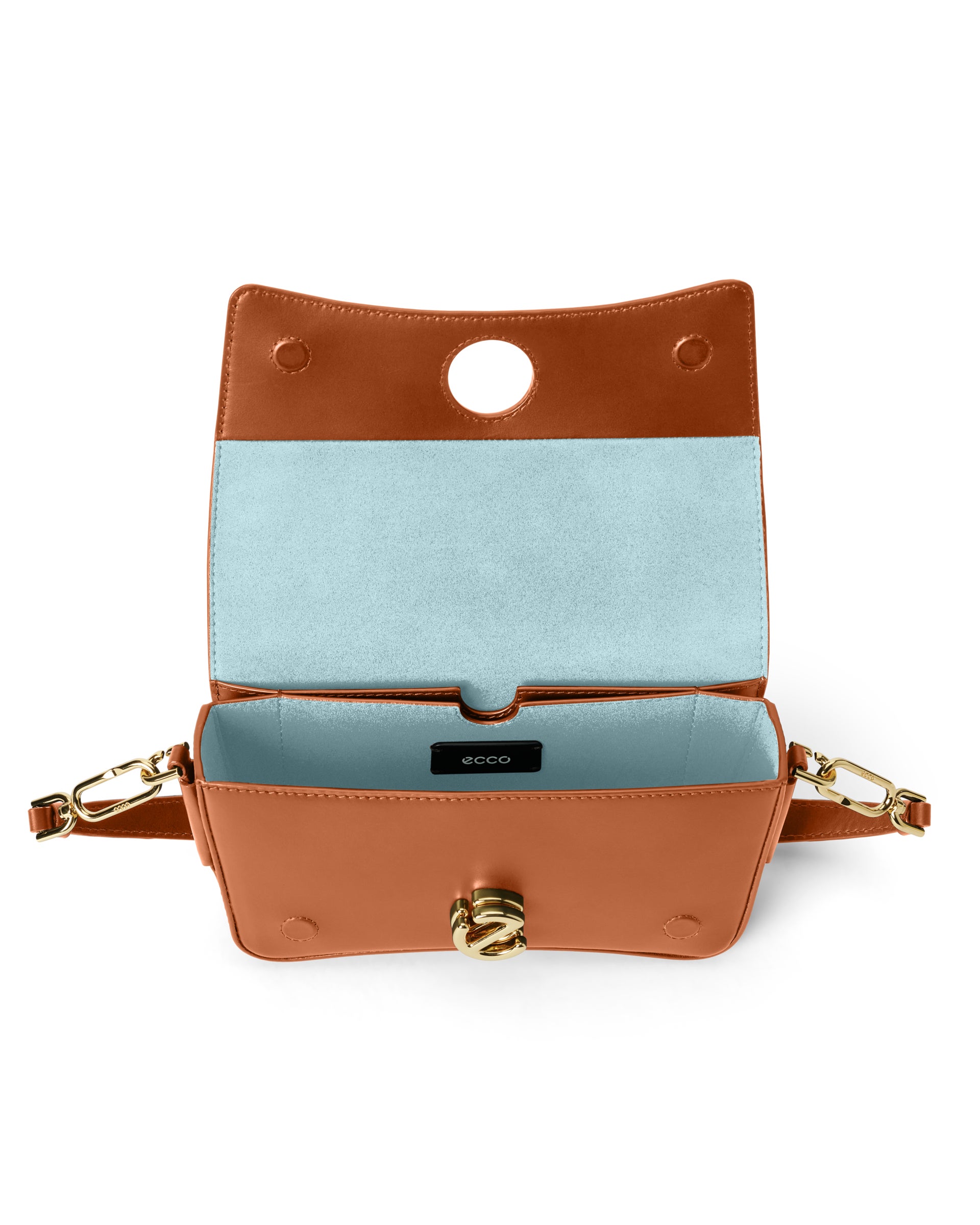 Usnjena torba za čez telo ECCO® Pinch Bag - Rjava - Inside