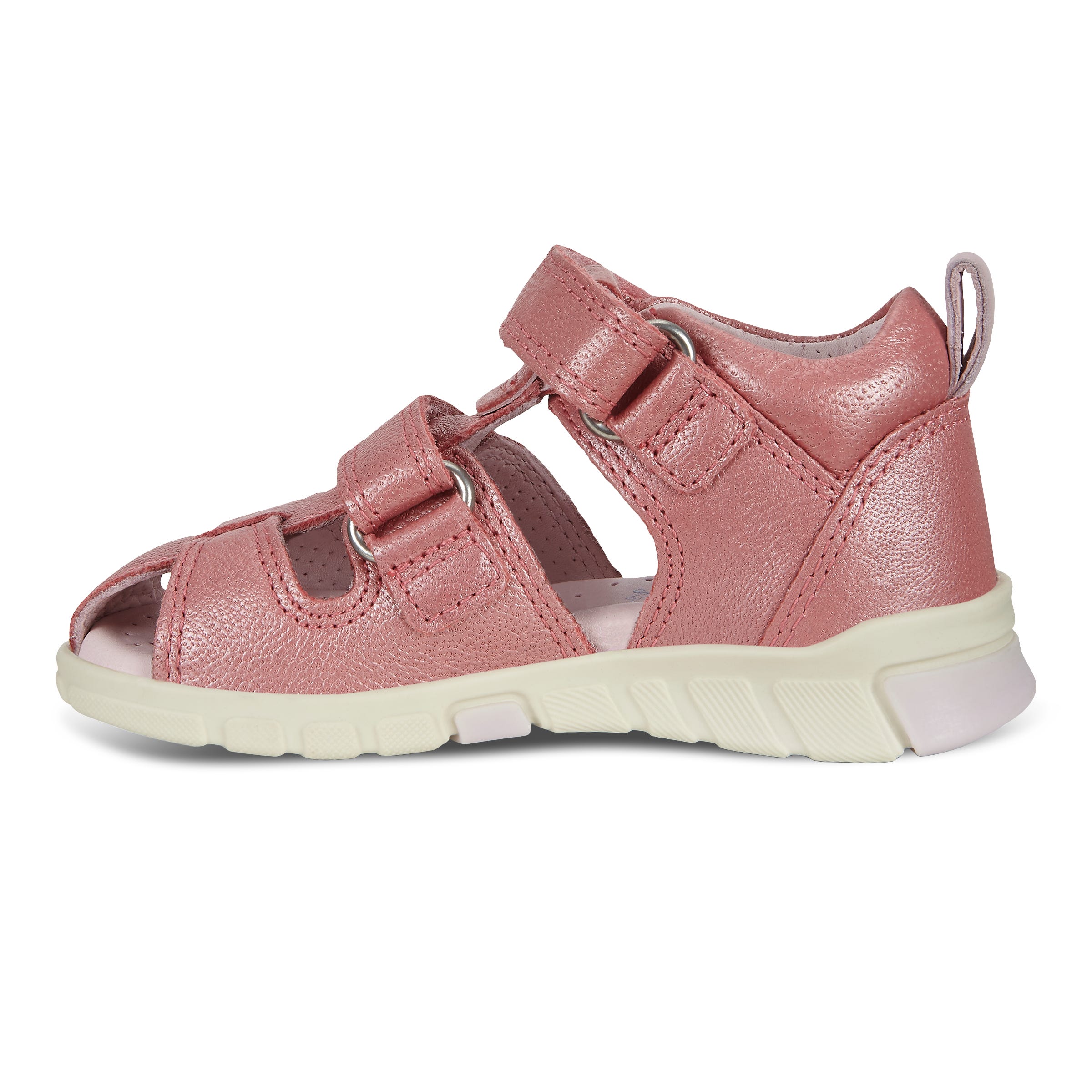 Kids' ECCO® Mini Stride Leather Fisherman Sandal - Pink - Inside