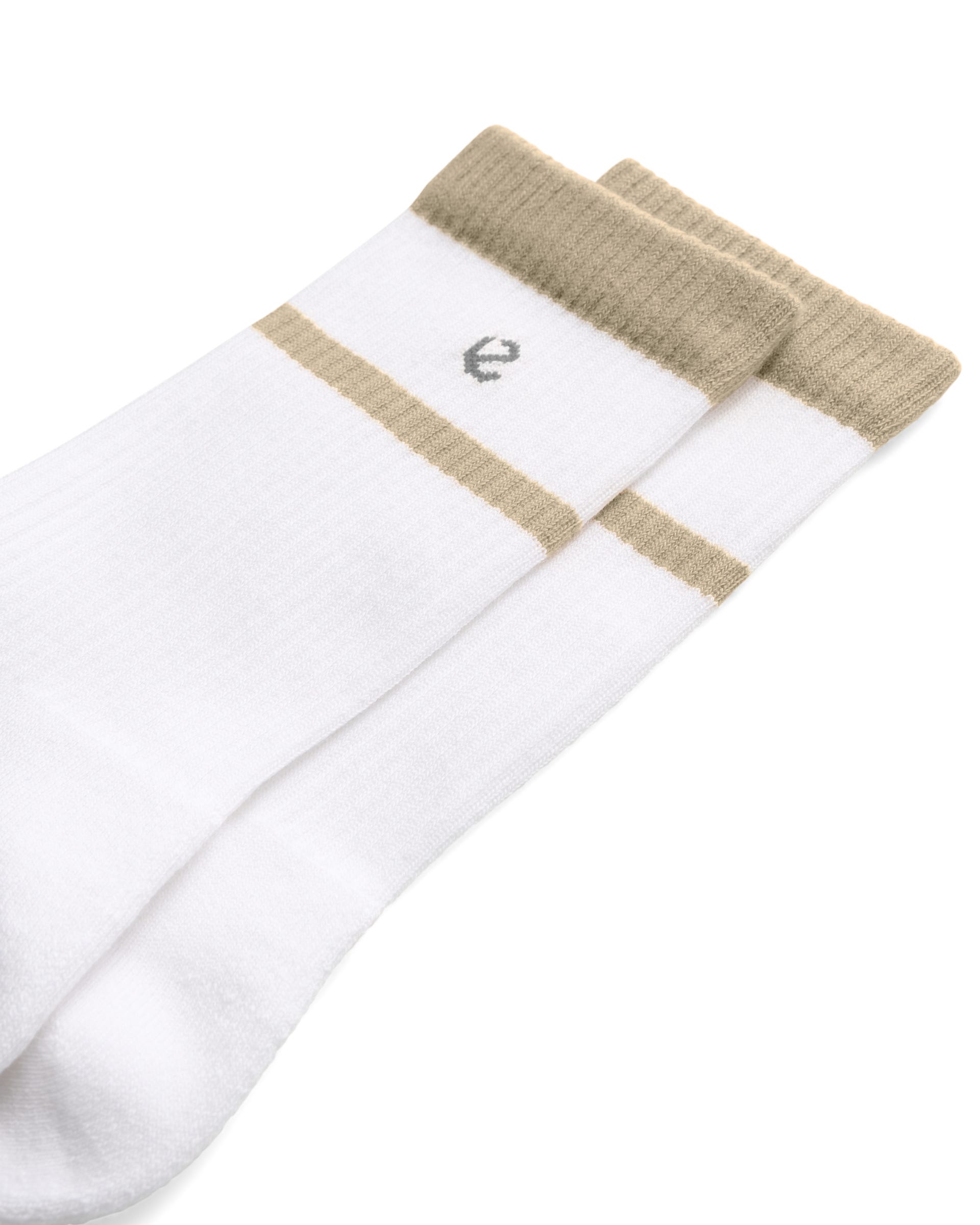 Unisex ECCO® RETRO Wool Mid-Cut Socks - White - Detail-1