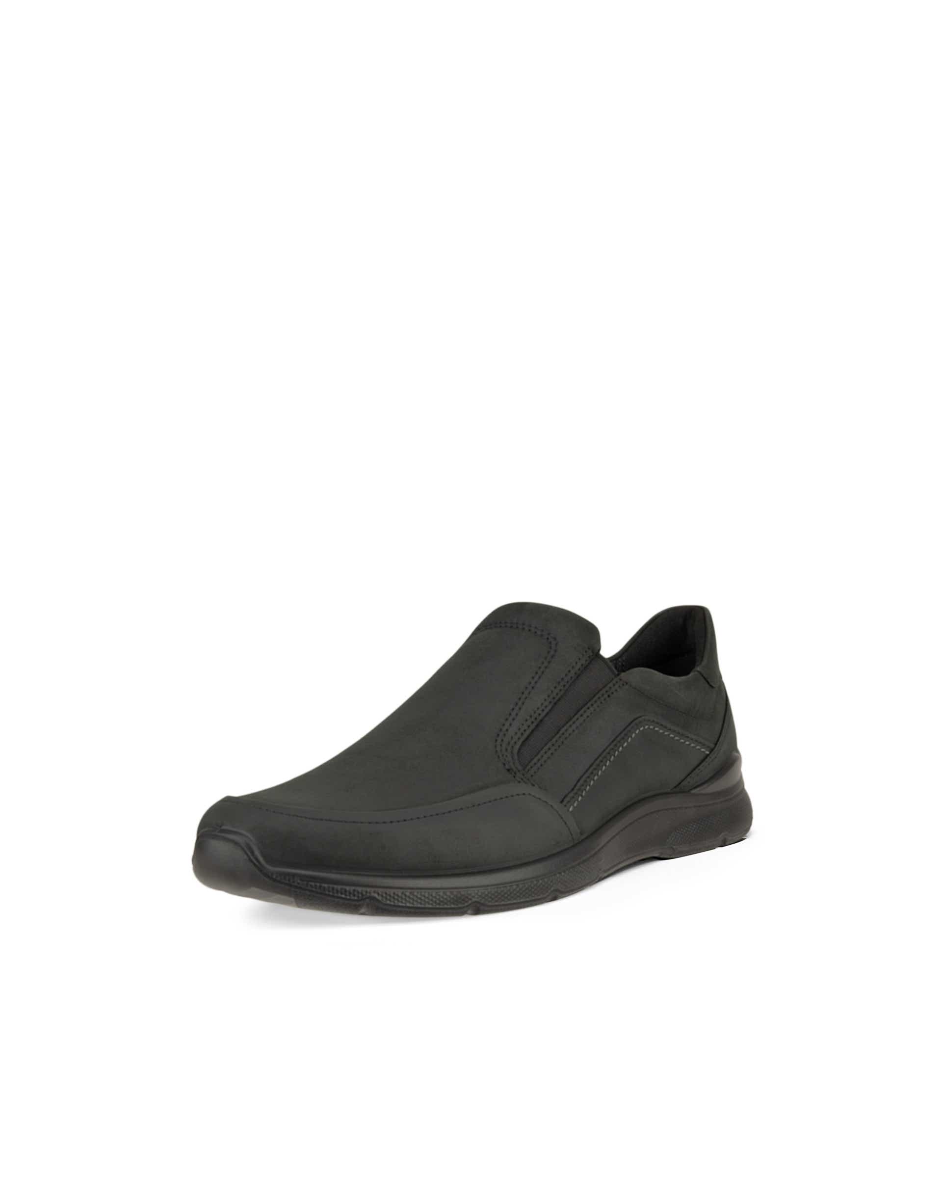 ECCO® Irving chaussures sans lacet en nubuck pour homme - Noir - Main