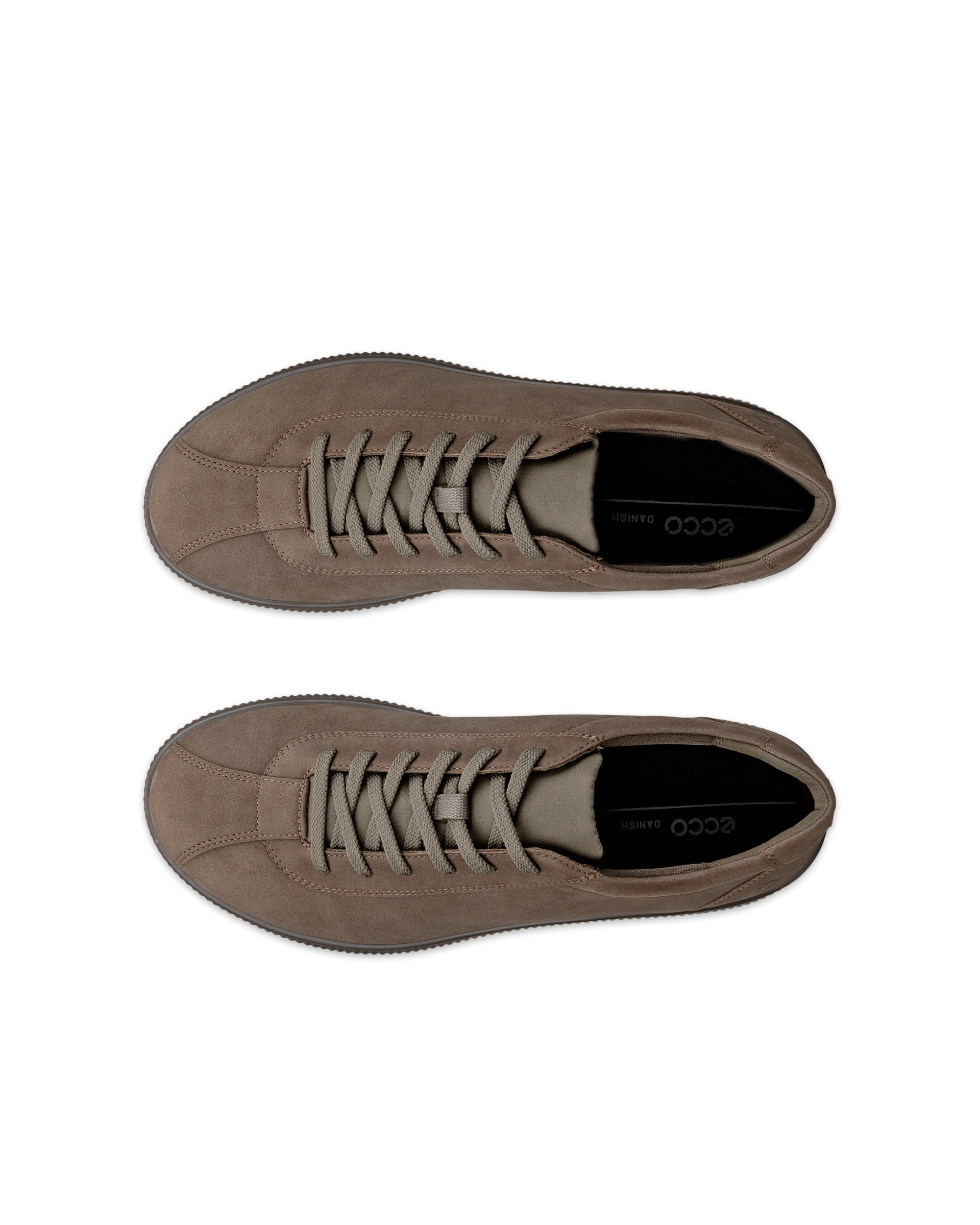 ECCO® SOFT ZERO heren nubuck sneaker - Bruin - Top left pair