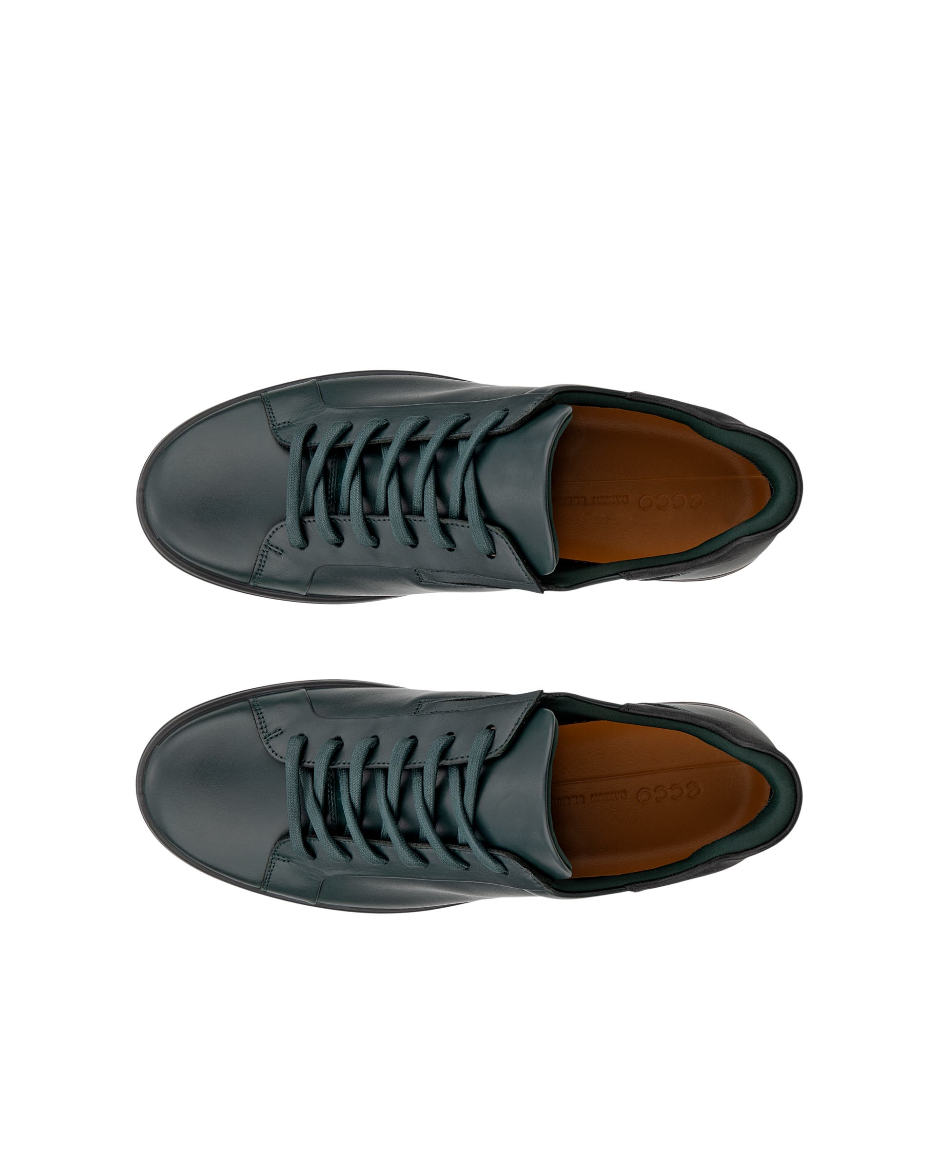 ECCO® SOFT 7 sneakers i læder til herrer - Grøn - Top left pair