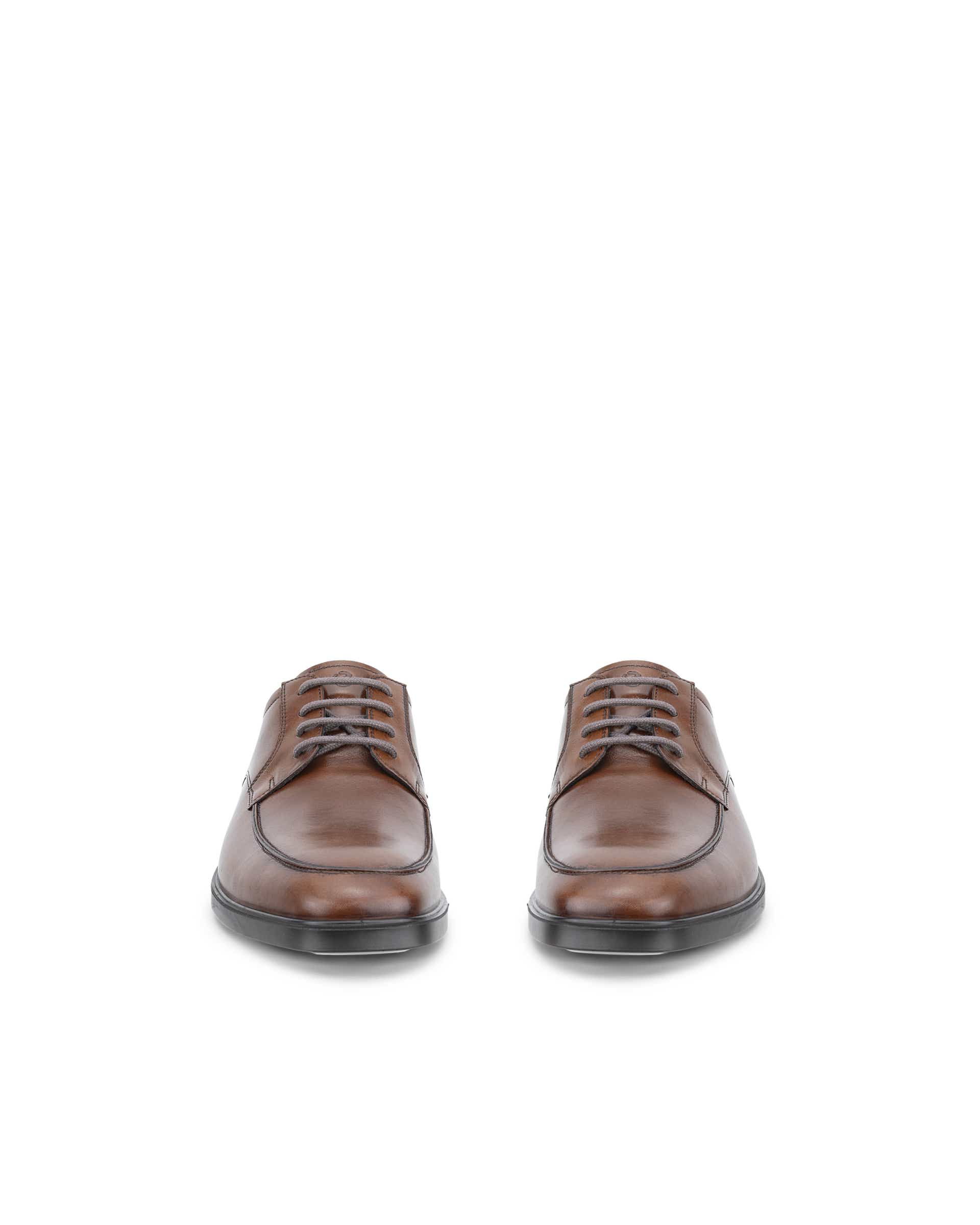 Men's ECCO® METROPOLE MILAN Leather Apron Derby Shoe - Brown - Front pair