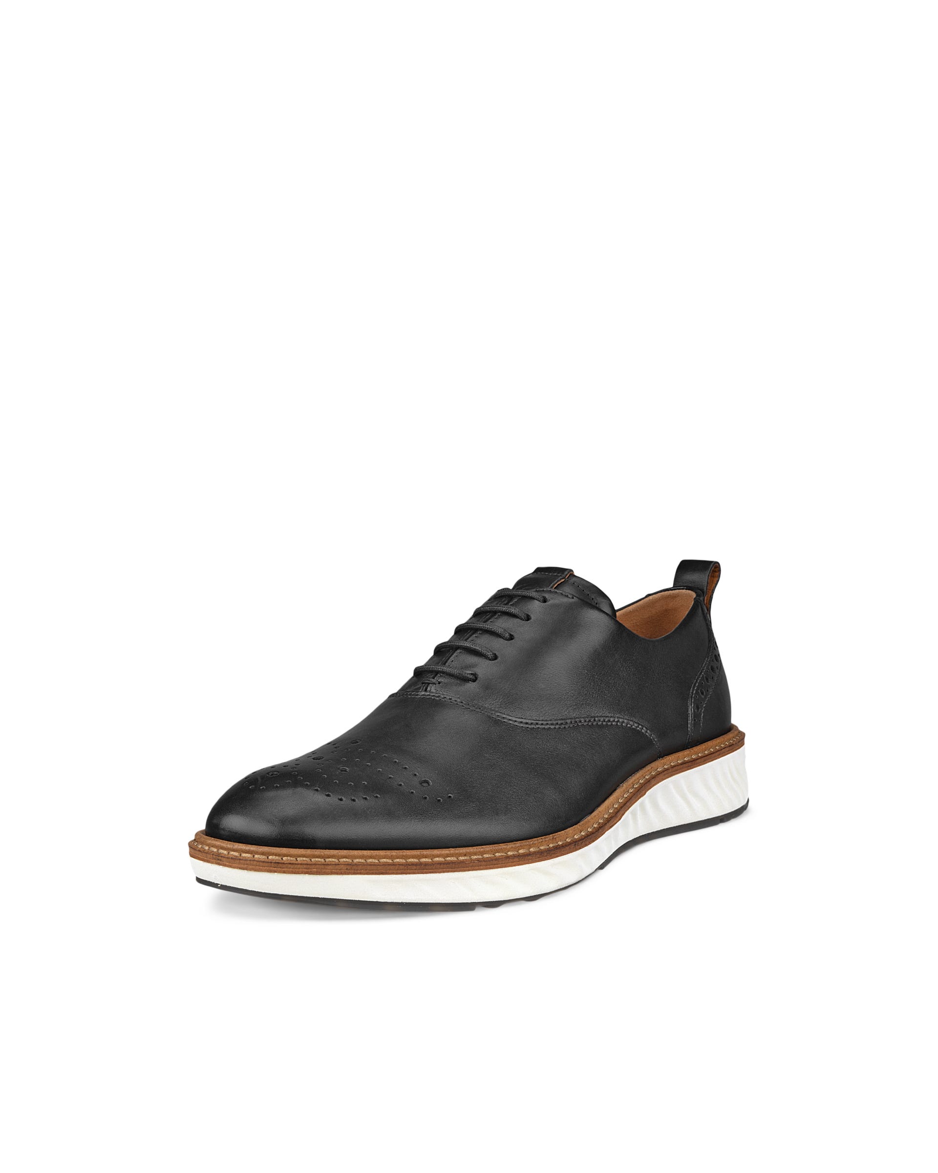 Men's ECCO® ST.1 Hybrid Leather Wingtip Derby Shoe - Black - Main