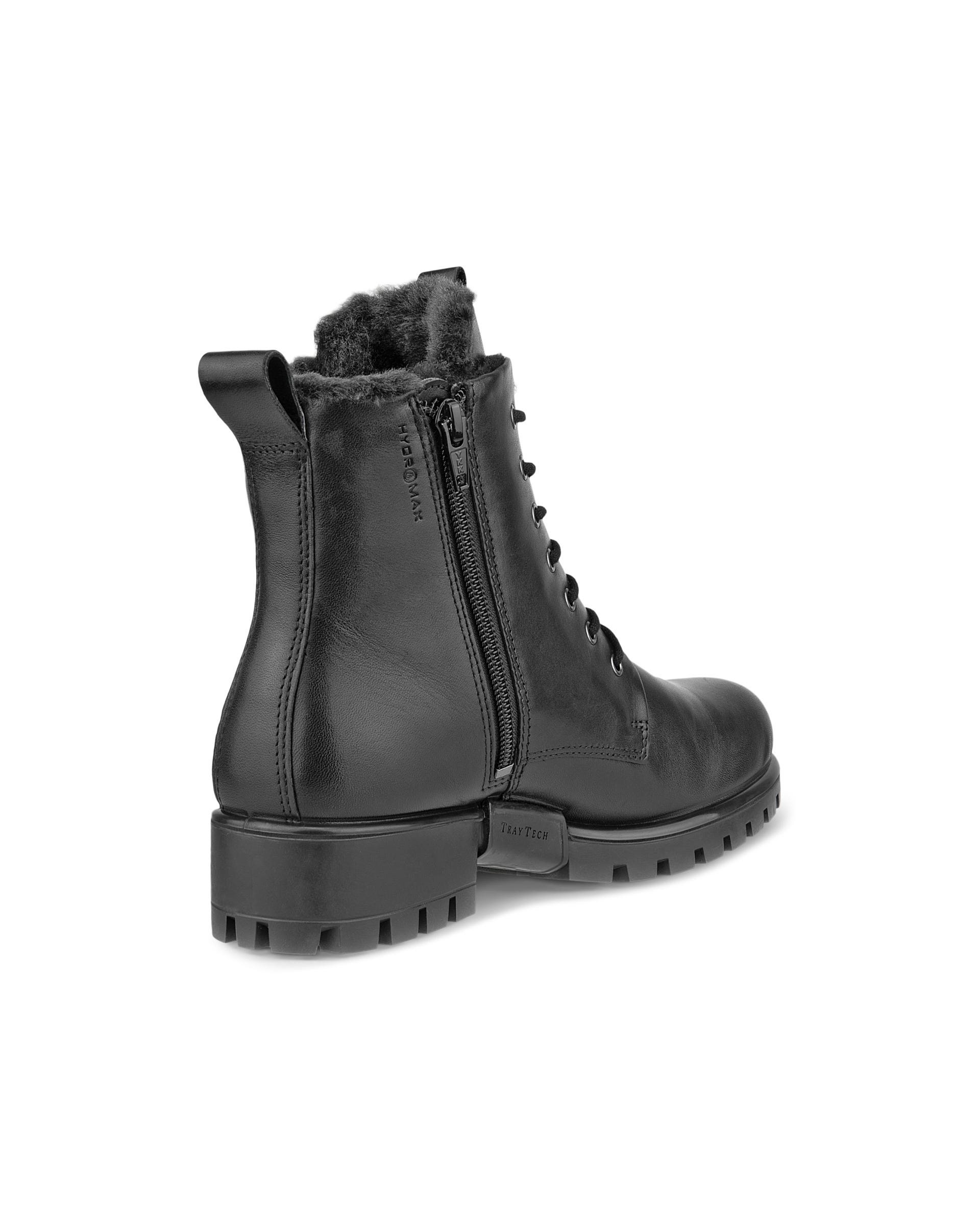 Botas meio cano atacadores couro mulher ECCO® Modtray - Preto - Outside