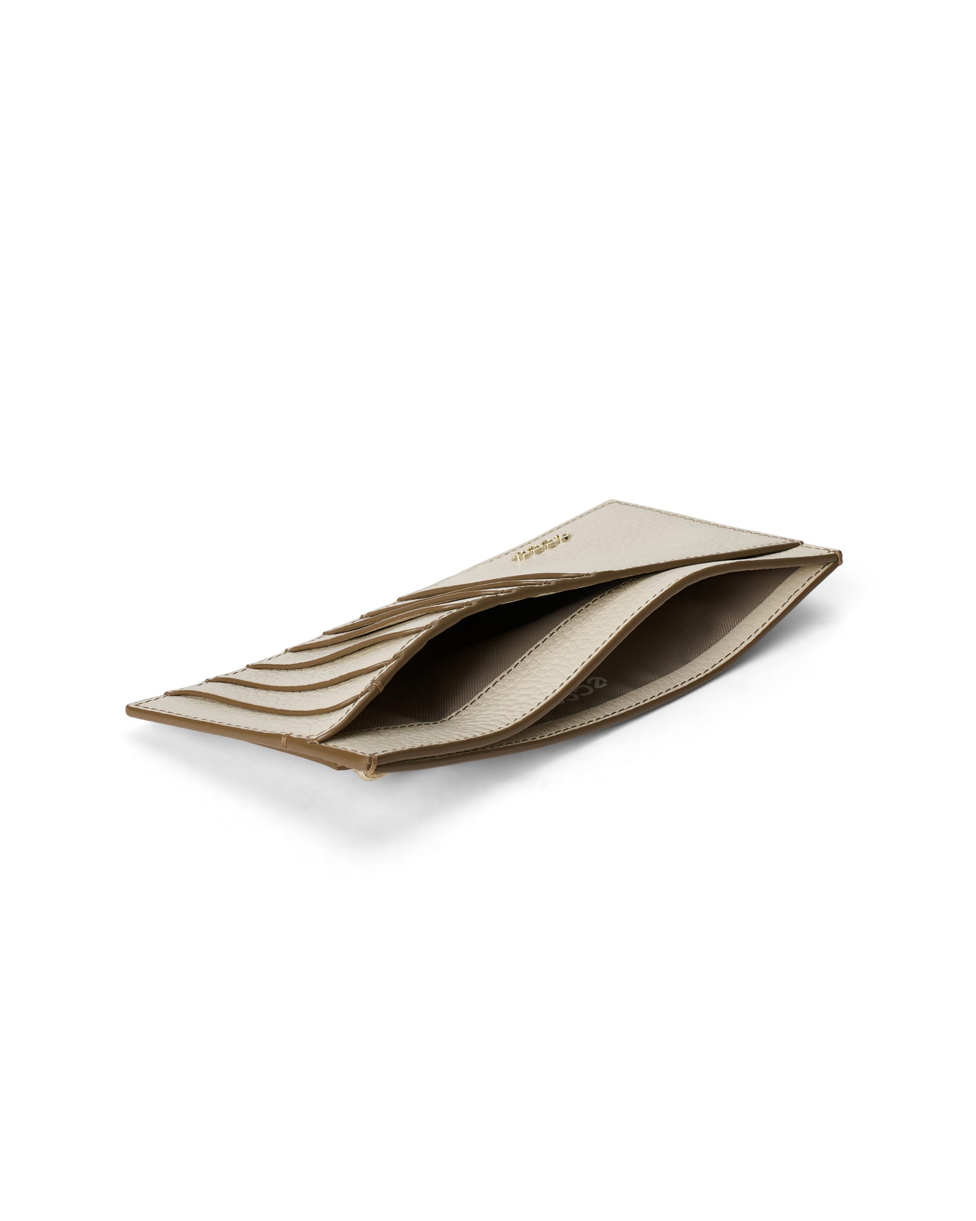 ECCO® Wallet Pebbled Small Leather Wallet - Beige - Inside