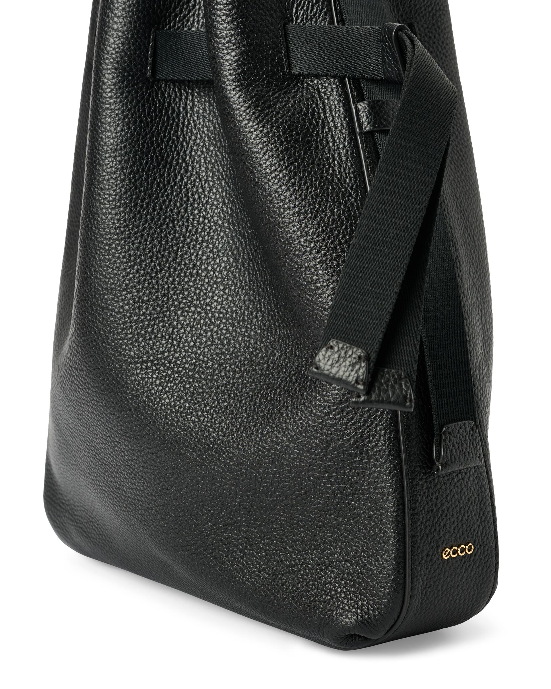 ECCO® Sail Hobo-Tasche aus Leder - Schwarz - Detail-2