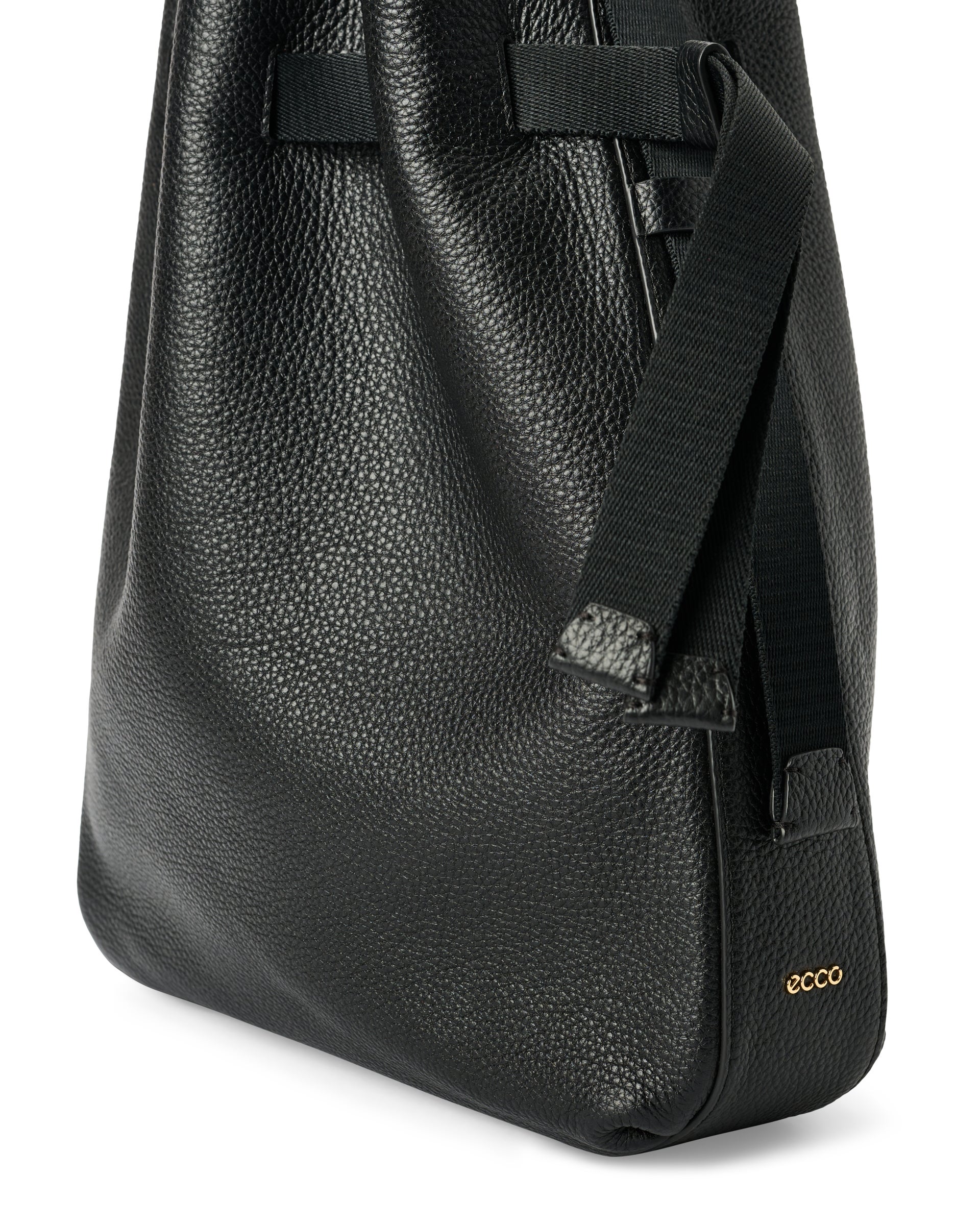 ECCO® Sail Hobo-Tasche aus Leder - Schwarz - Detail-2