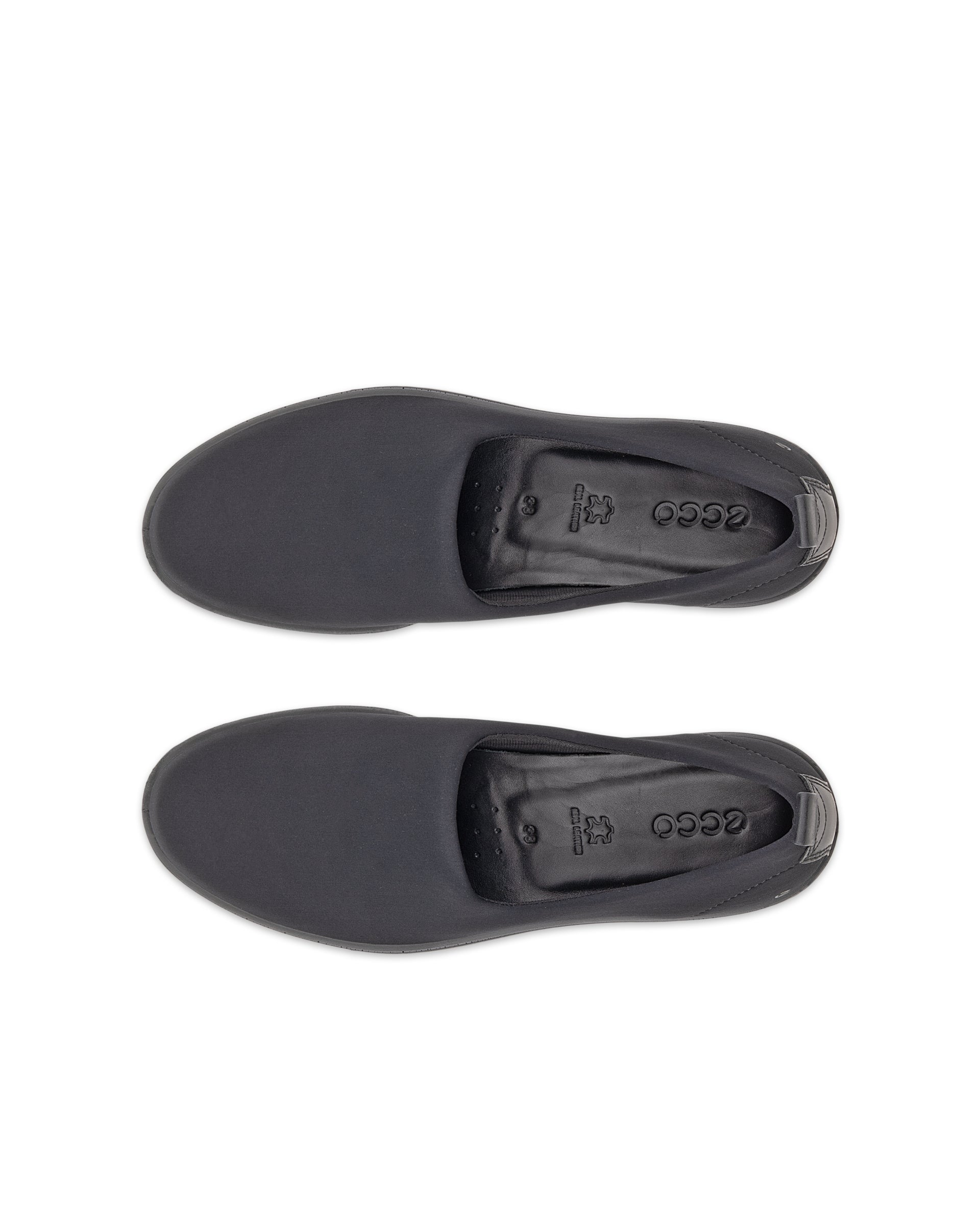 Ženski slip-on čevlji iz blaga ECCO® Bella - Črna - Top left pair