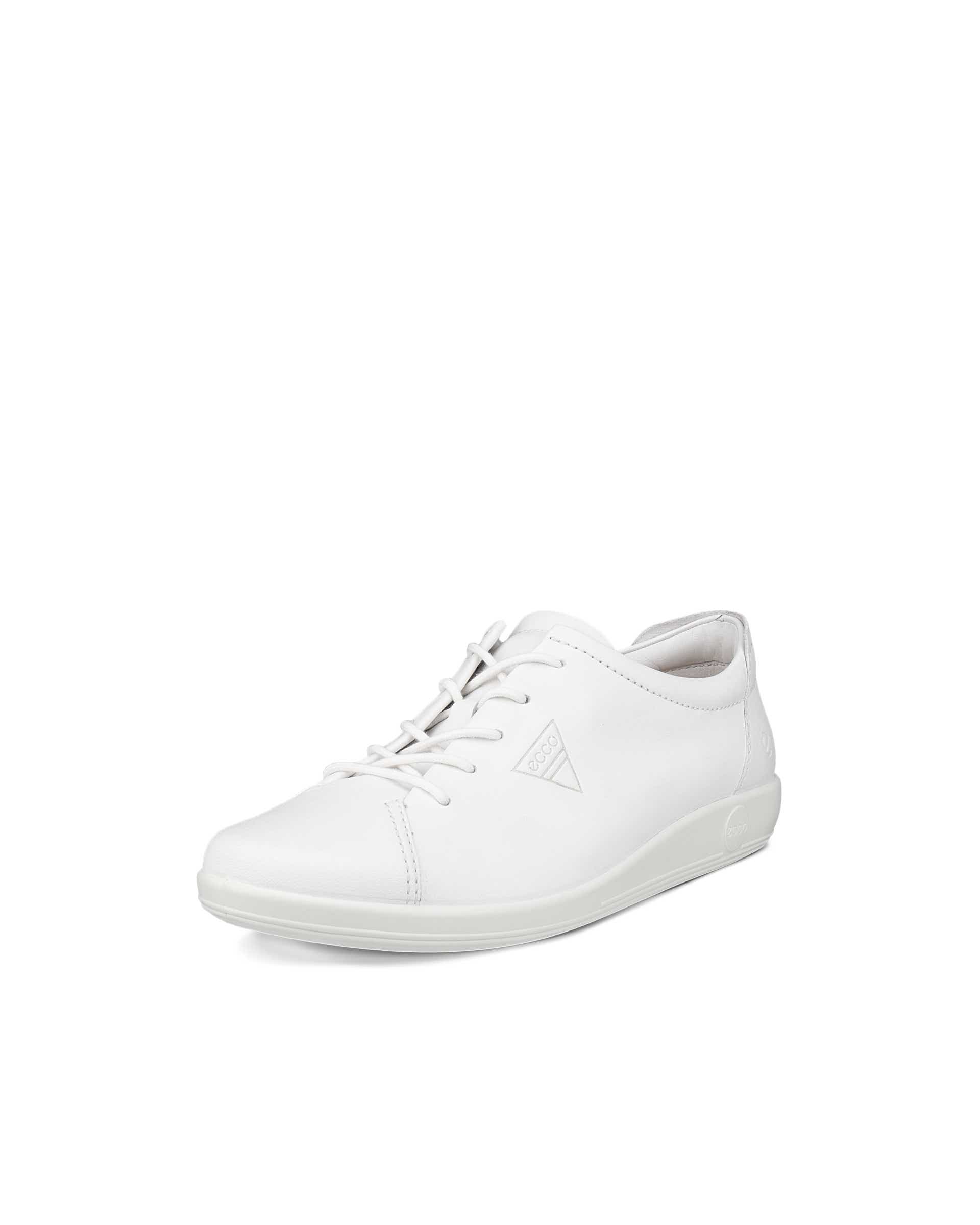 Women's ECCO® Soft 2.0 Leather Walking Shoe - White - Main