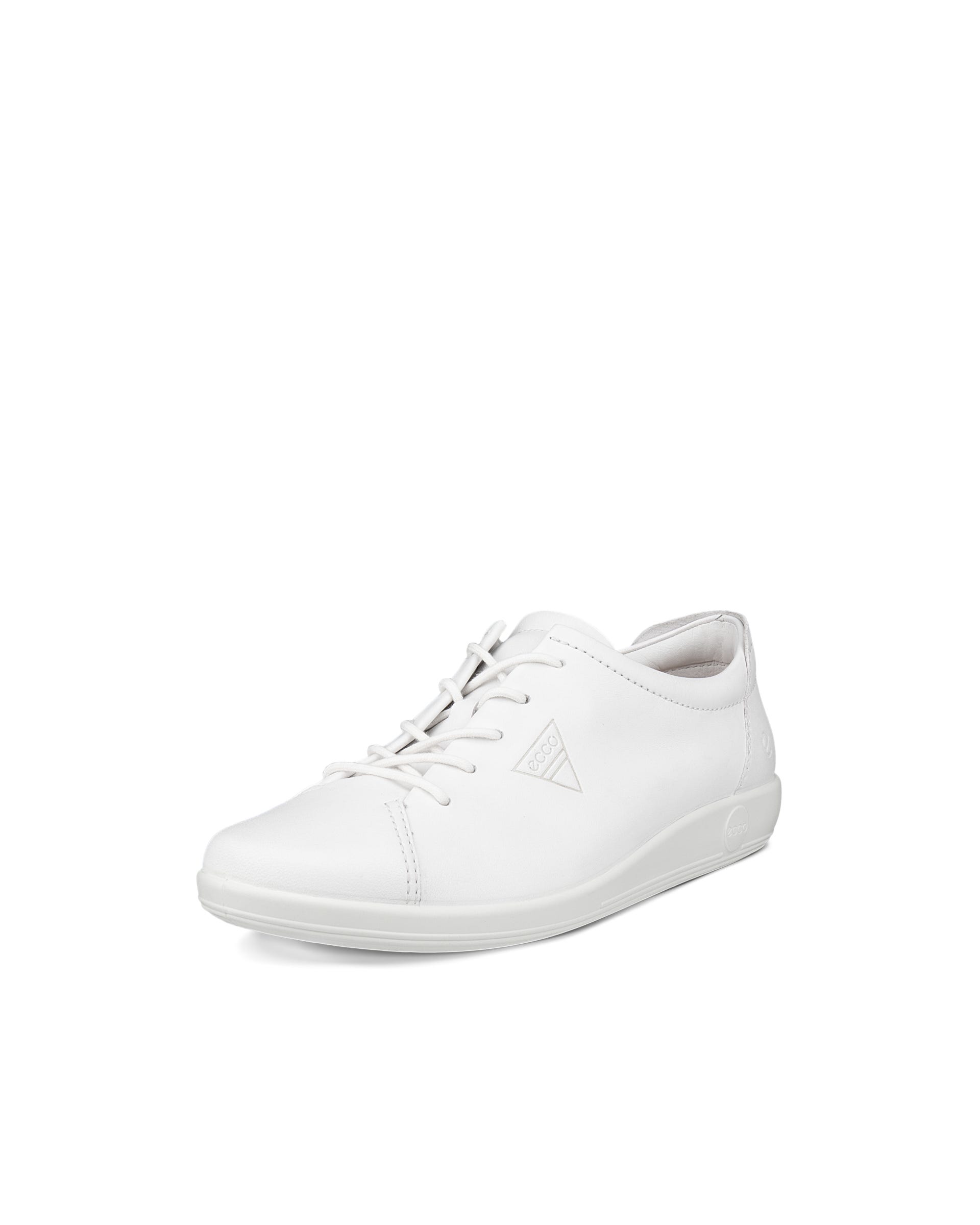 Women's ECCO® Soft 2.0 Leather Walking Shoe - White - Main