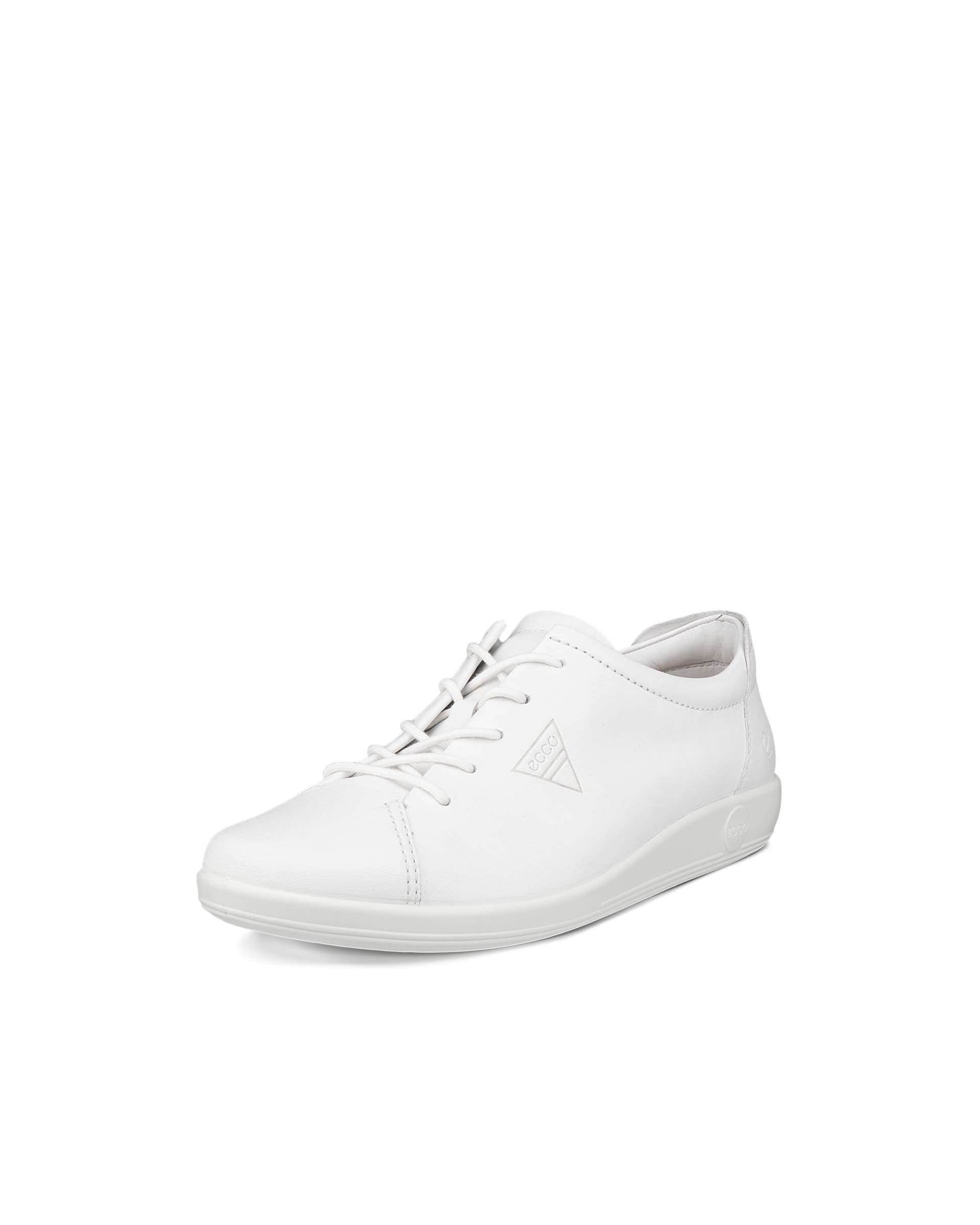 Women's ECCO® Soft 2.0 Leather Walking Shoe - White - Main