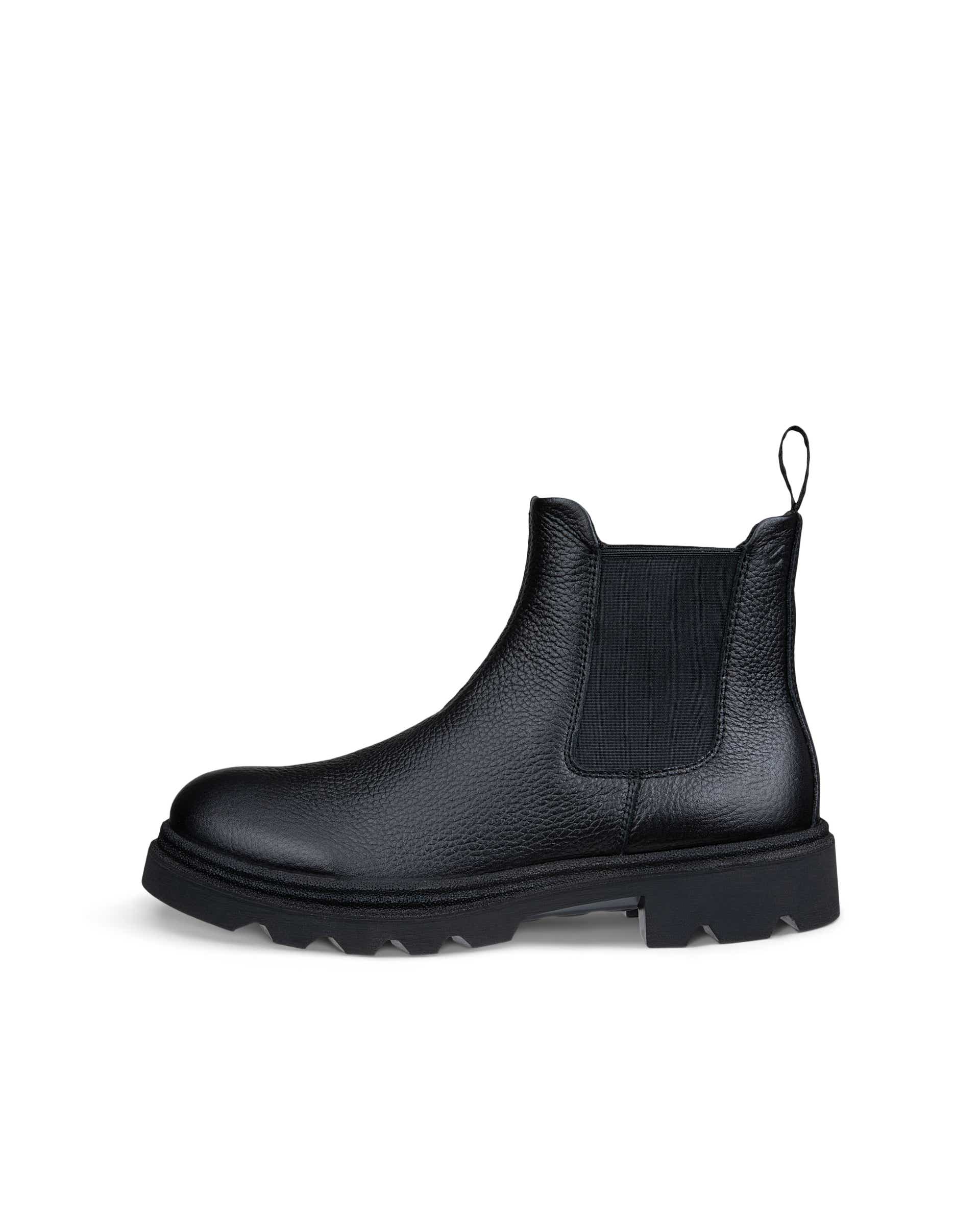 Botas Chelsea couro mulher ECCO® GRAINER - Preto - Outside