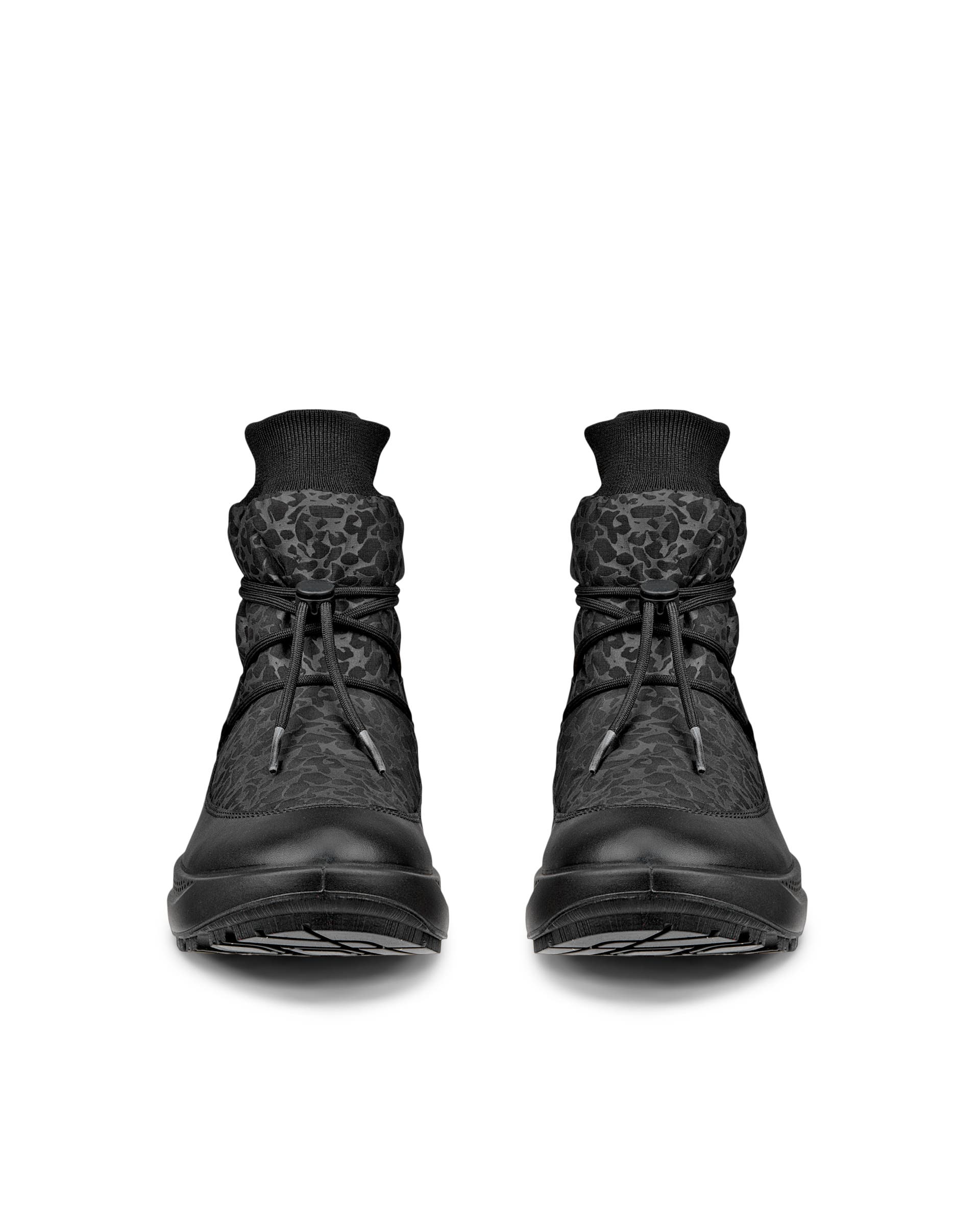 Damskie tekstylne wysokie buty ECCO® SOLICE - Czarny - Front pair