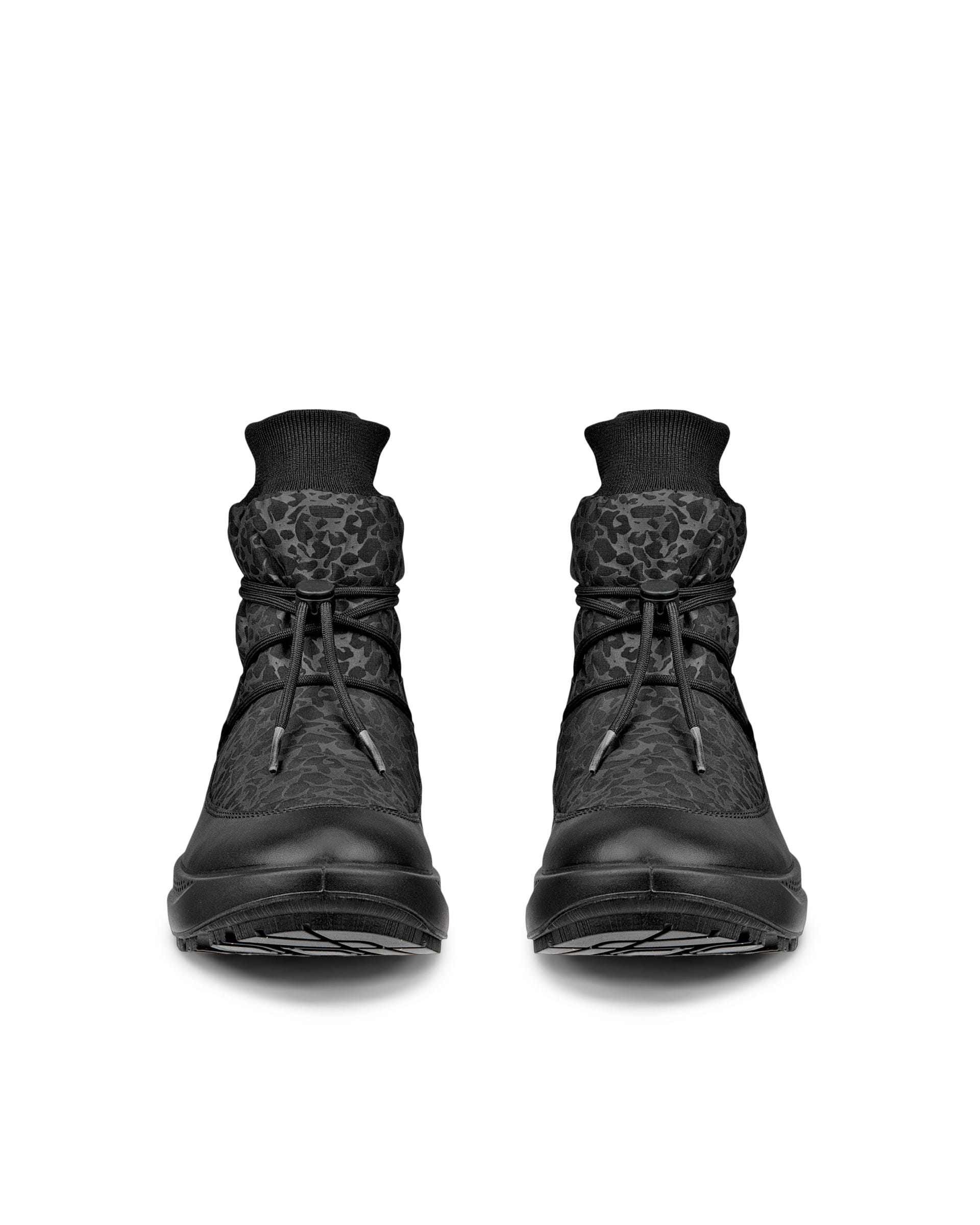 Damskie tekstylne wysokie buty ECCO® SOLICE - Czarny - Front pair