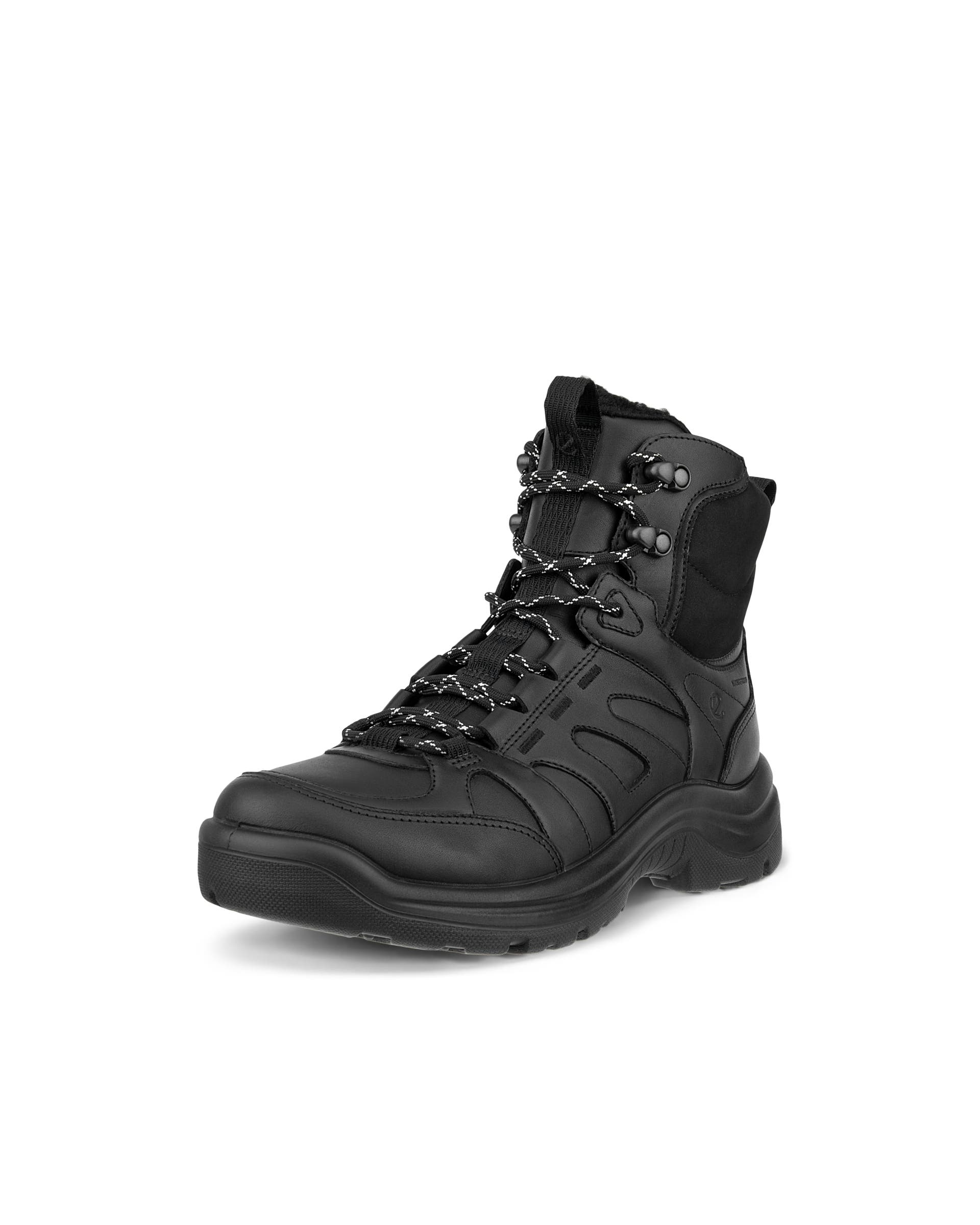 Women's ECCO® Offroad Leather Waterproof Mid-Cut Outdoor Boot - Black - Main