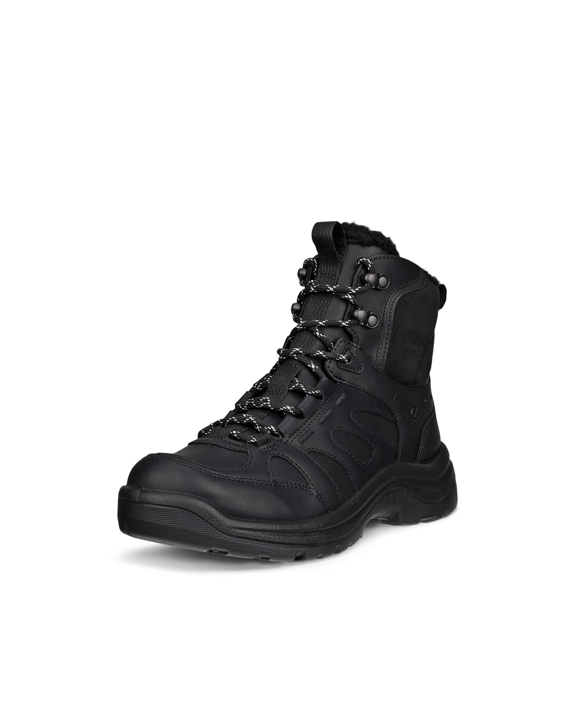 Women's ECCO® Offroad Leather Waterproof Mid-Cut Outdoor Boot - Black - Main
