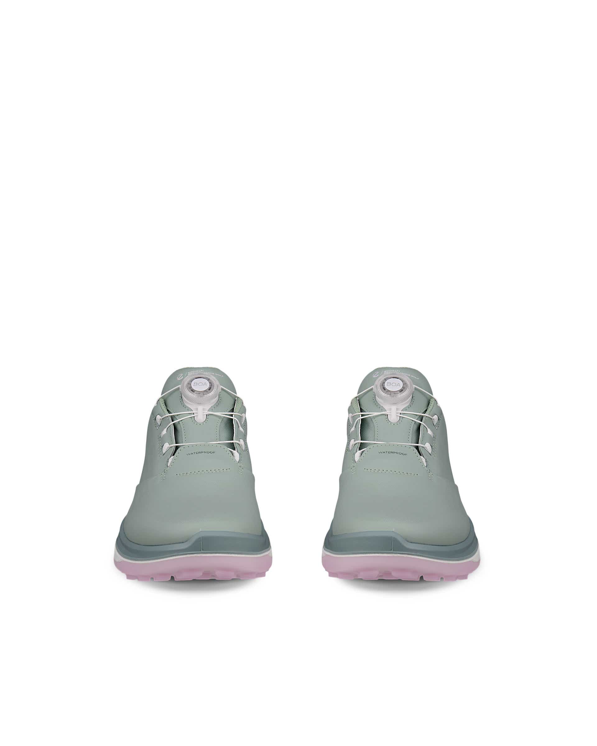 ECCO GOLF LT1 BOA WOMEN ウィメンズ レザーウォータープルーフゴルフシューズ - グリーン - Front pair